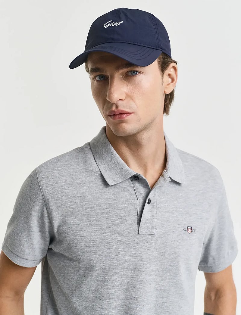 GANT - SLIM SHIELD SS PIQUE POLO - toppar & t-shirts - grey melange - 4