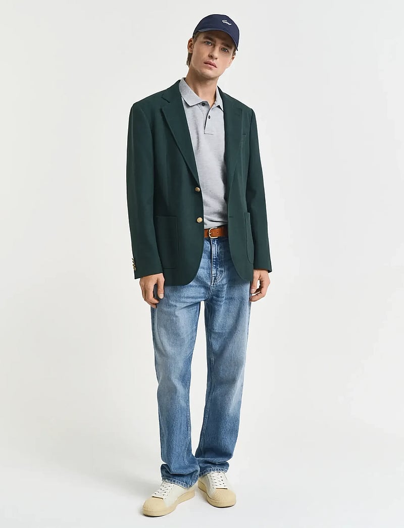 GANT - SLIM SHIELD SS PIQUE POLO - toppar & t-shirts - grey melange - 5