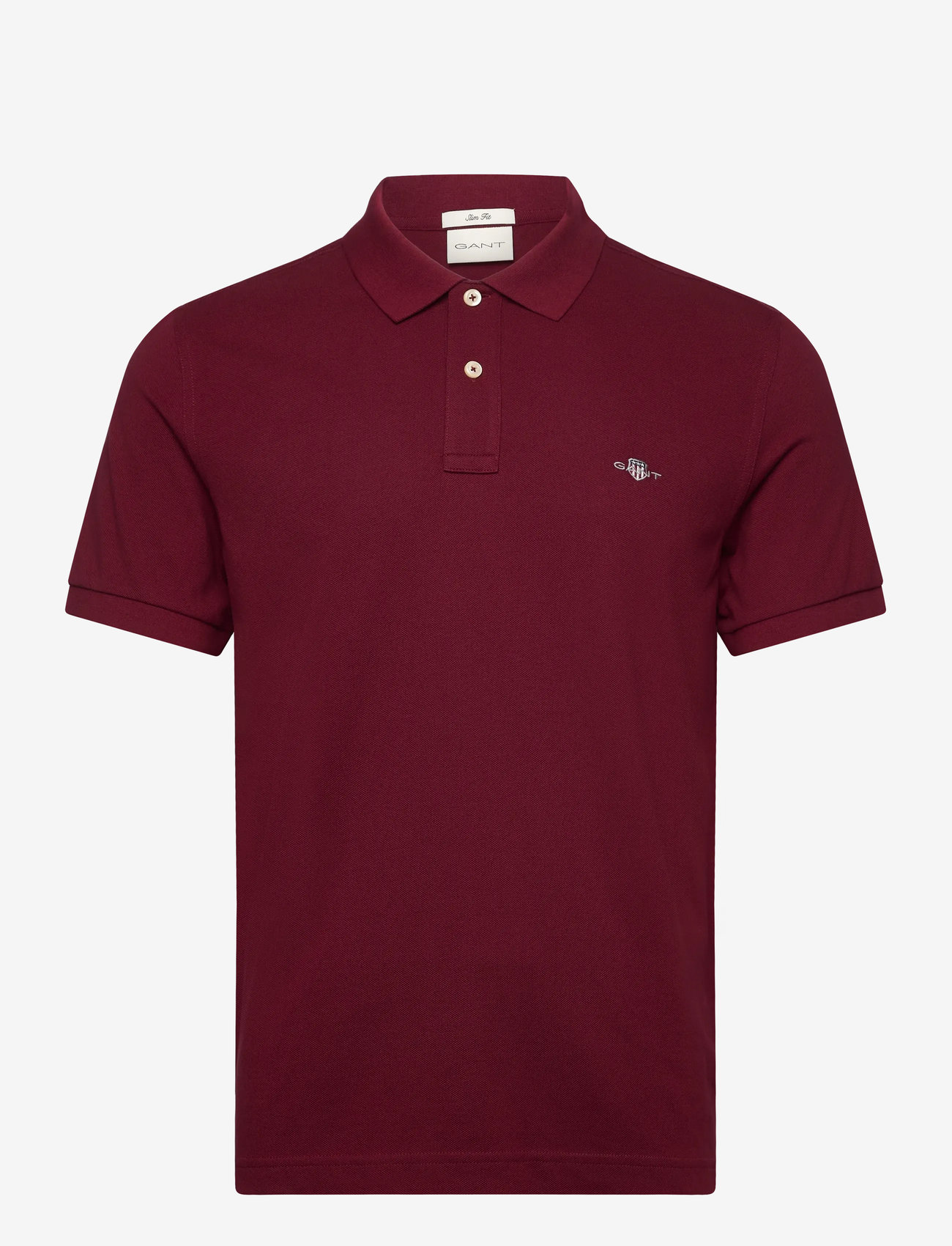 Gant - Classic Slim Polo Shirt - oberteile & t-shirts - plumped red - 0