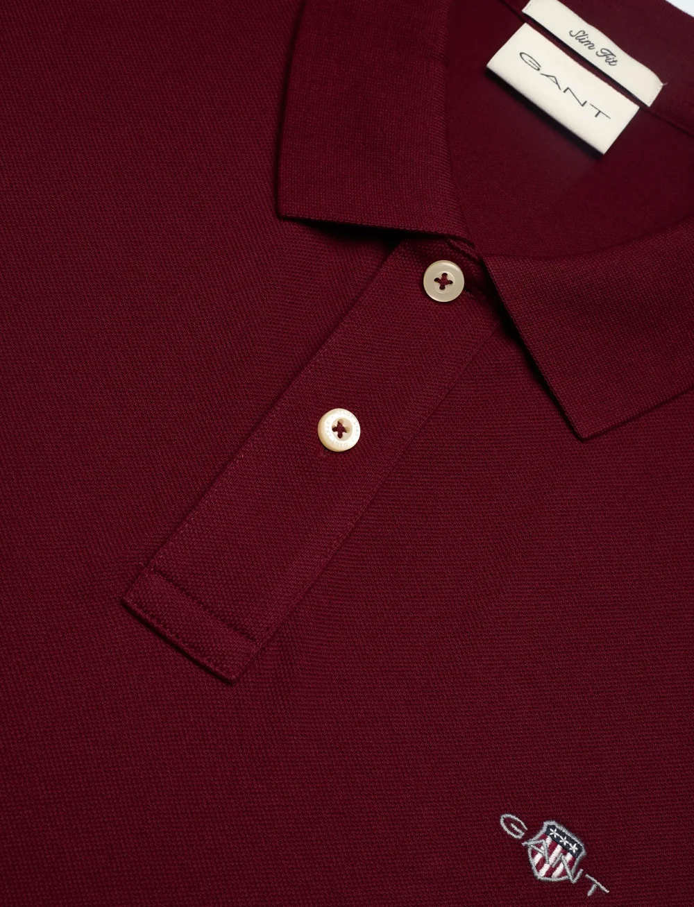 GANT - SLIM SHIELD SS PIQUE POLO - oberteile & t-shirts - plumped red - 2