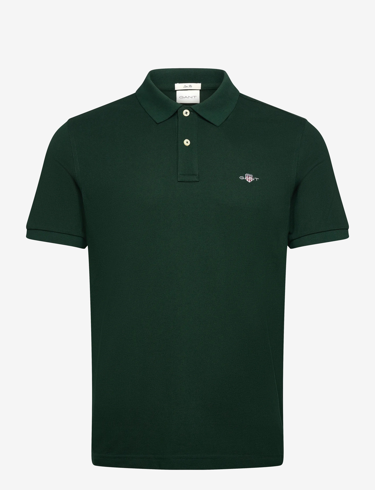 Gant - Classic Slim Polo Shirt - alussärgid ja t-särgid - tartan green - 0