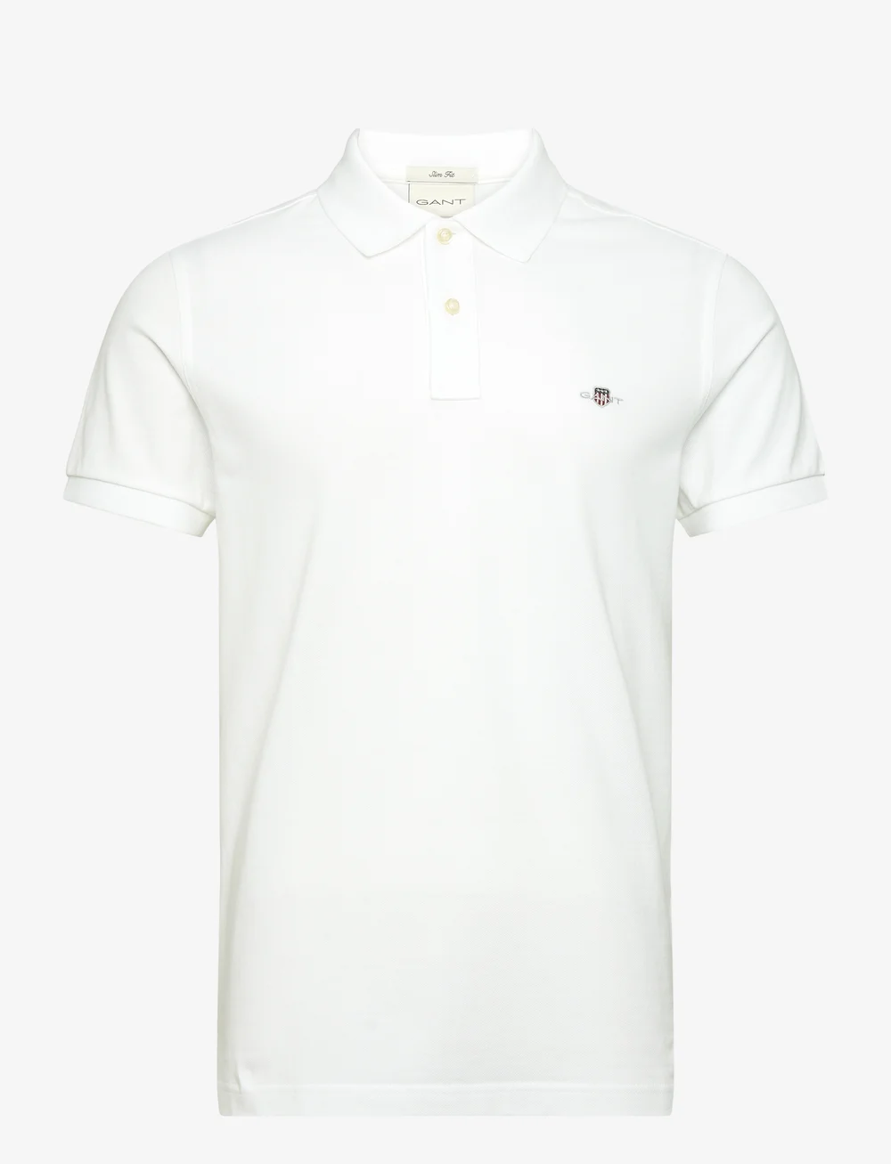 GANT - SLIM SHIELD SS PIQUE POLO - polos - white - 1