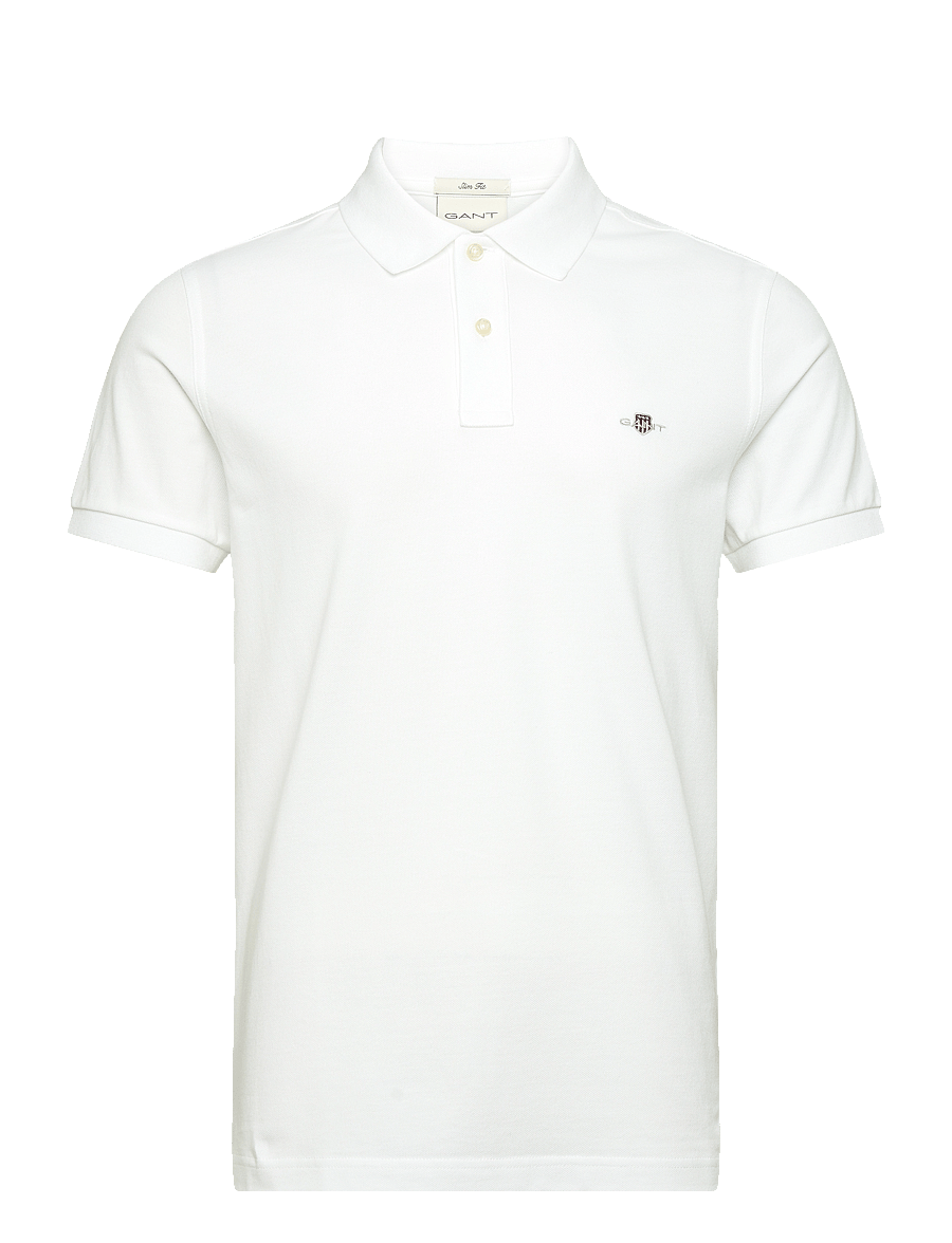 Gant - SLIM SHIELD SS PIQUE POLO - toppe & t-shirts - white - 1