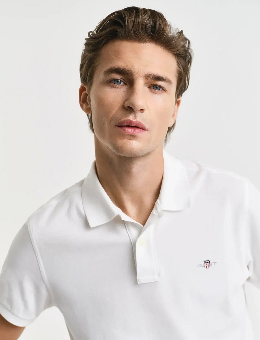 Gant - SLIM SHIELD SS PIQUE POLO - toppe & t-shirts - white - 4