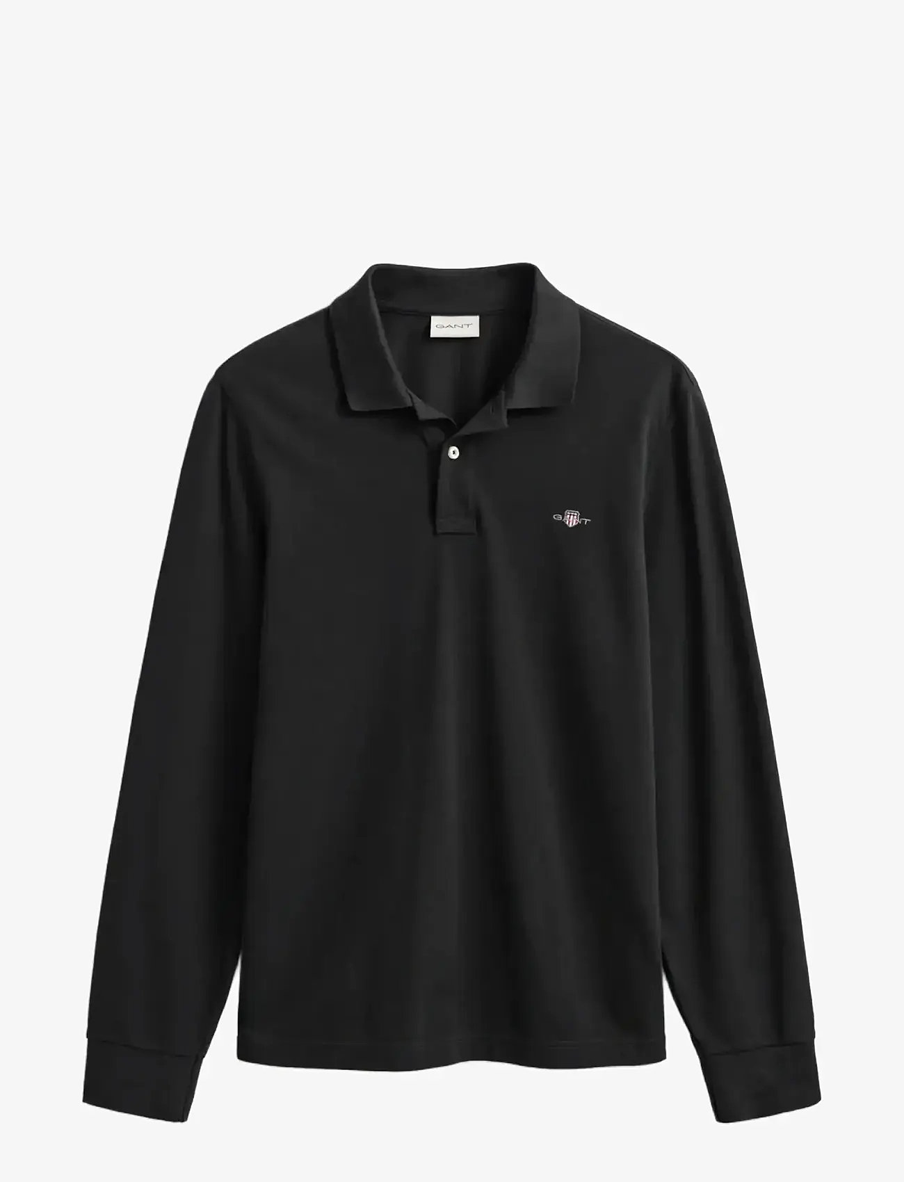 Gant - Long Sleeve Polo Shirt - langärmelig - black - 1