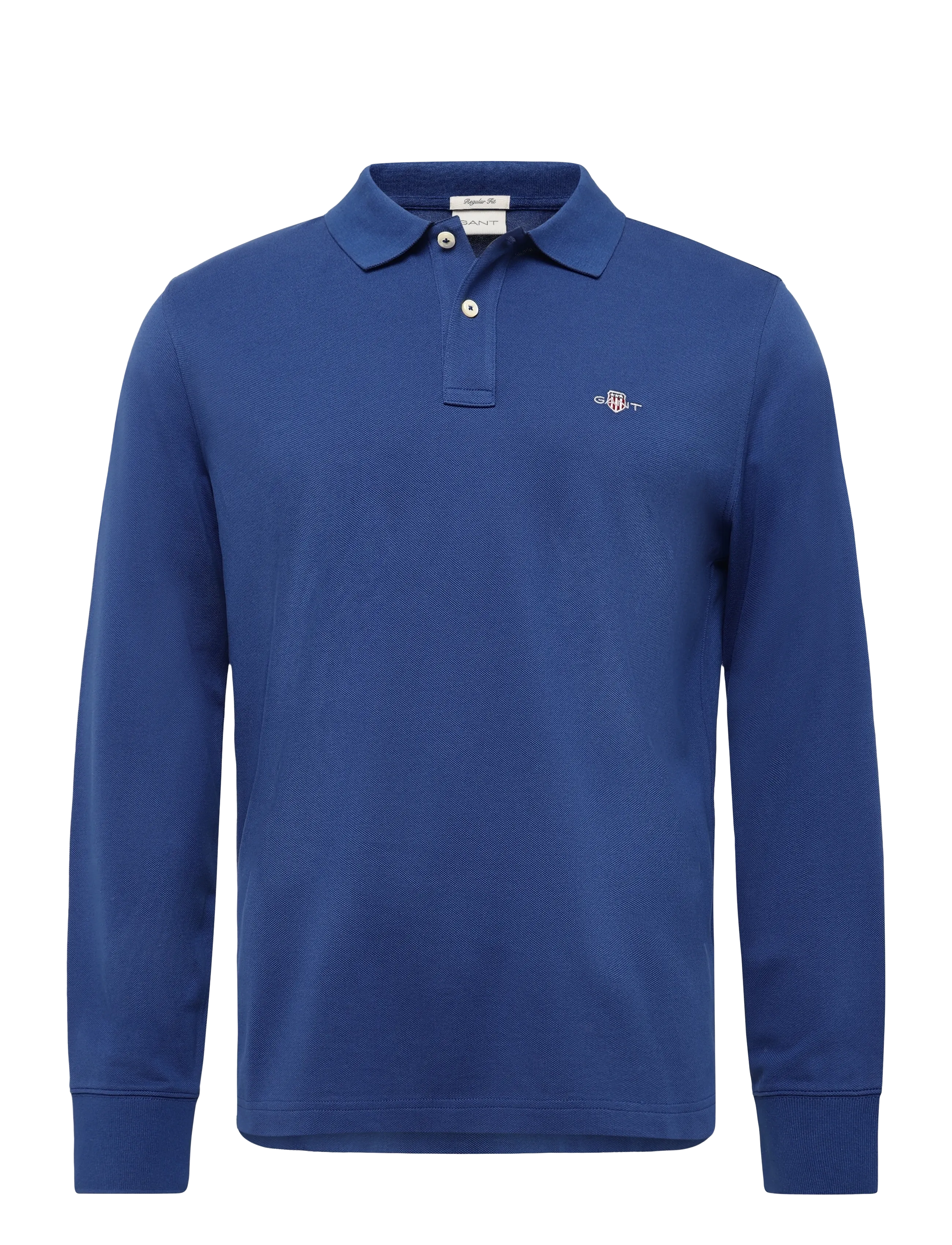 Gant Long Sleeve Polo Shirt, S, Polos, Blau - Long-sleeved, Männerswear