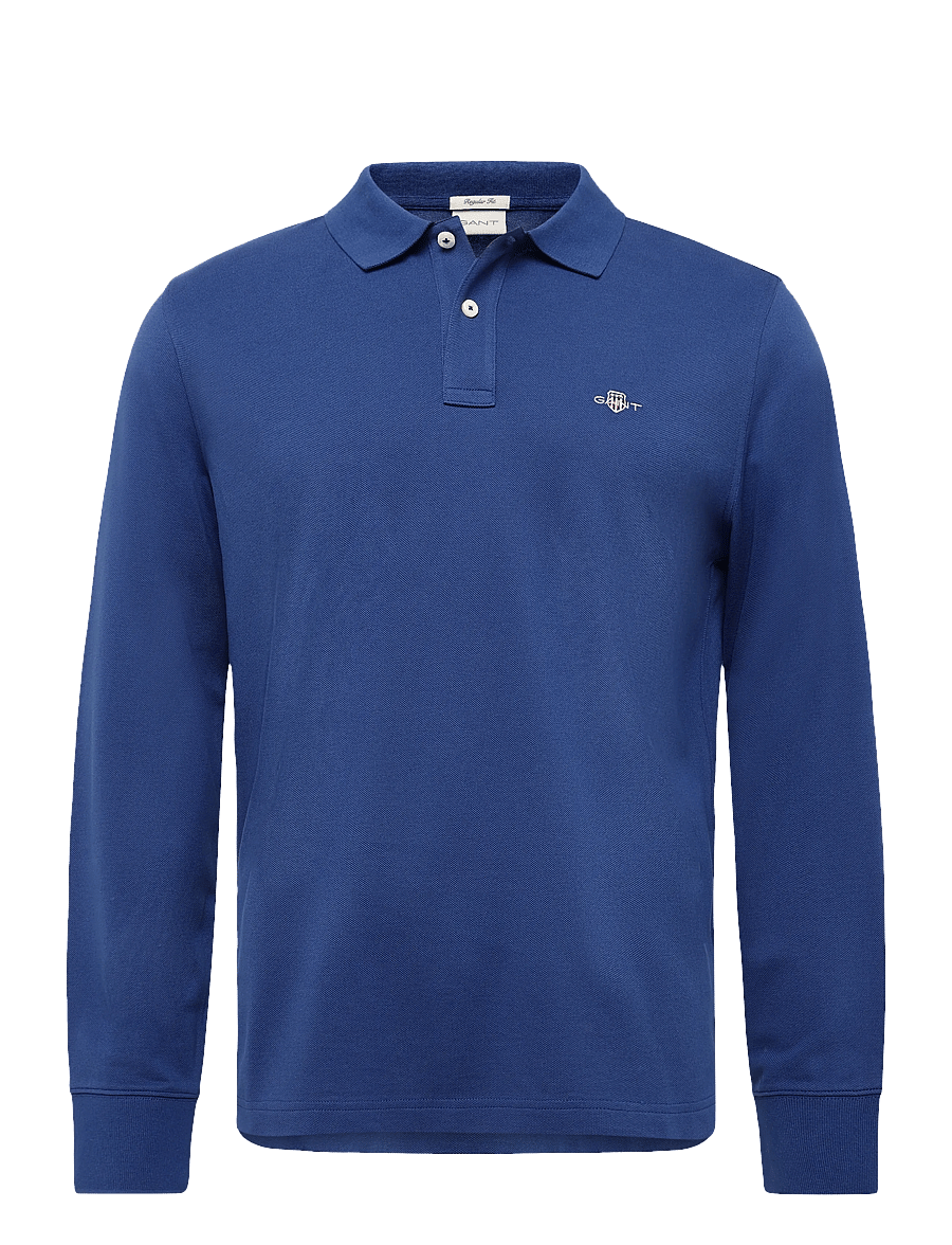 Gant - Long Sleeve Polo Shirt - langärmelig - crisp blue - 0