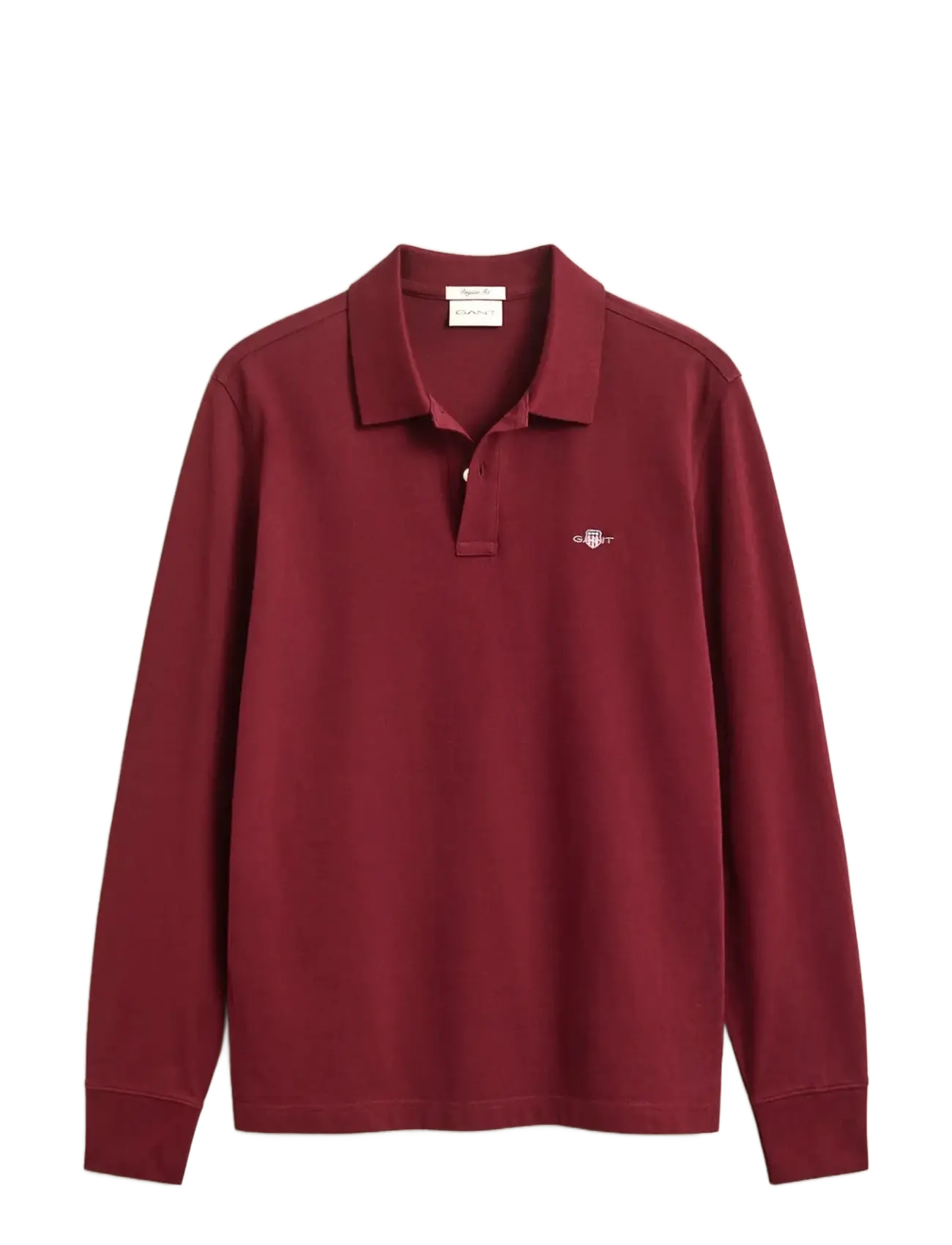 Gant - Long Sleeve Polo Shirt - pikkade varrukatega polod - deep grape wine - 1