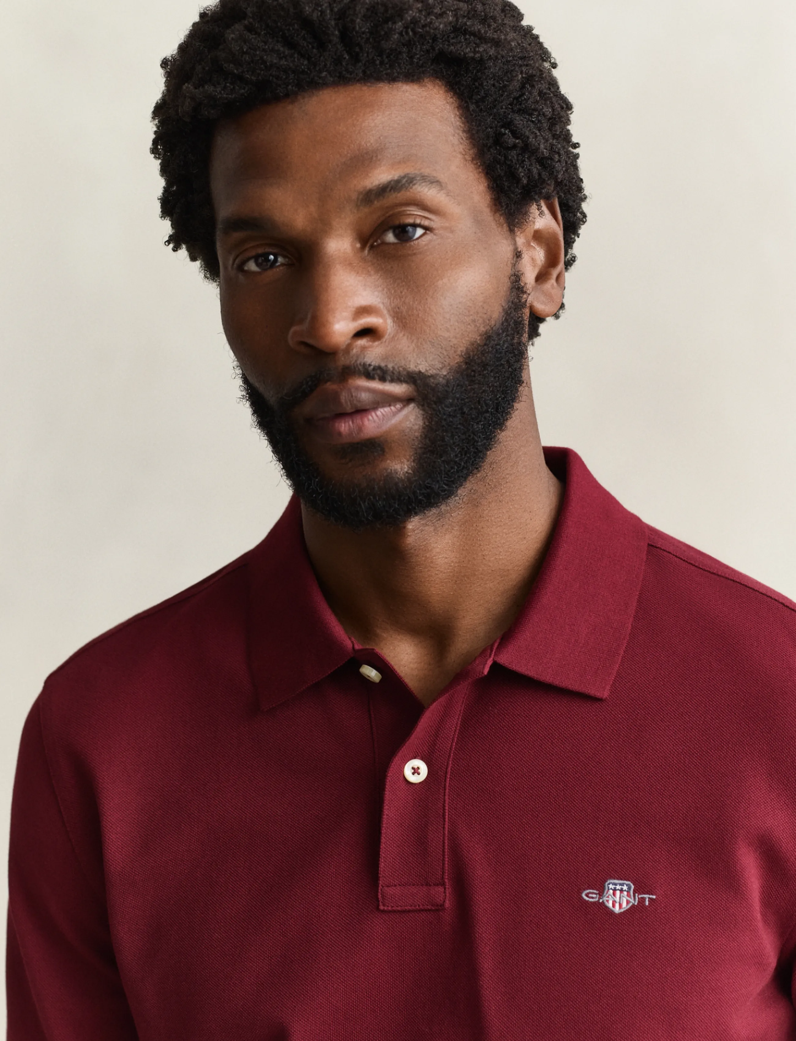 Gant - Long Sleeve Polo Shirt - pikkade varrukatega polod - deep grape wine - 3