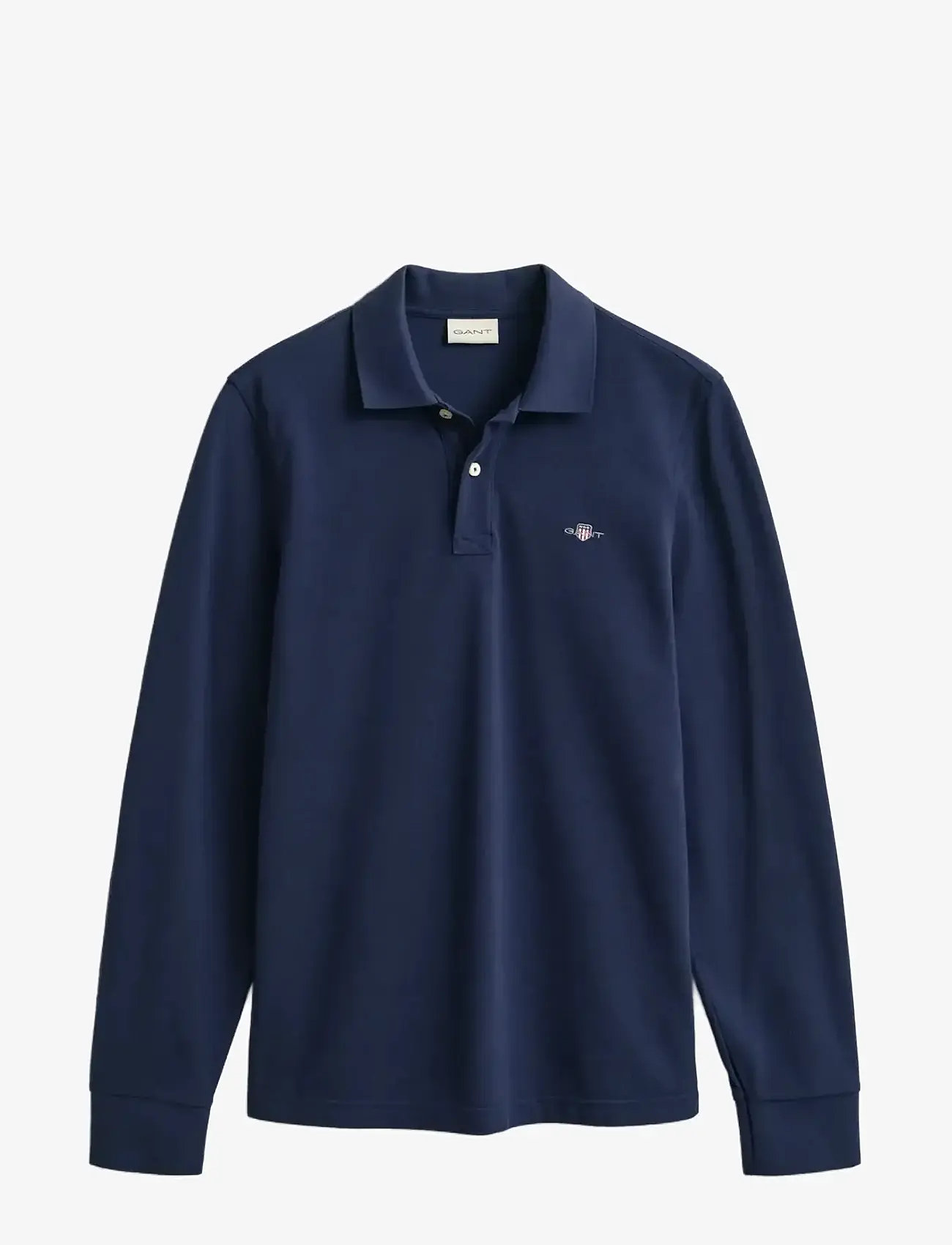 Gant - Long Sleeve Polo Shirt - pikkade varrukatega polod - evening blue - 1