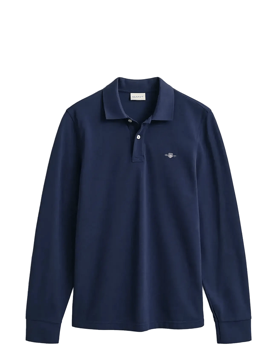 Gant - Long Sleeve Polo Shirt - langärmelig - evening blue - 1