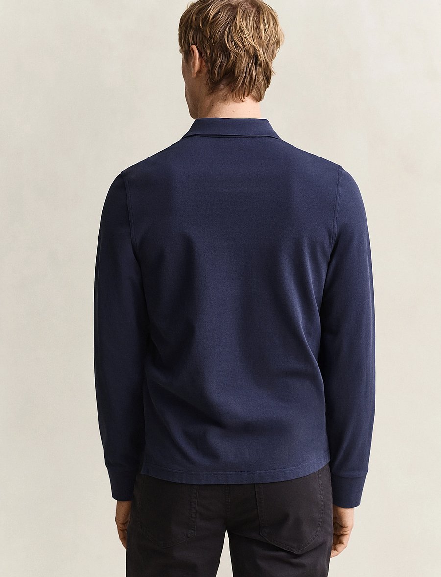 Gant - Long Sleeve Polo Shirt - langärmelig - evening blue - 2