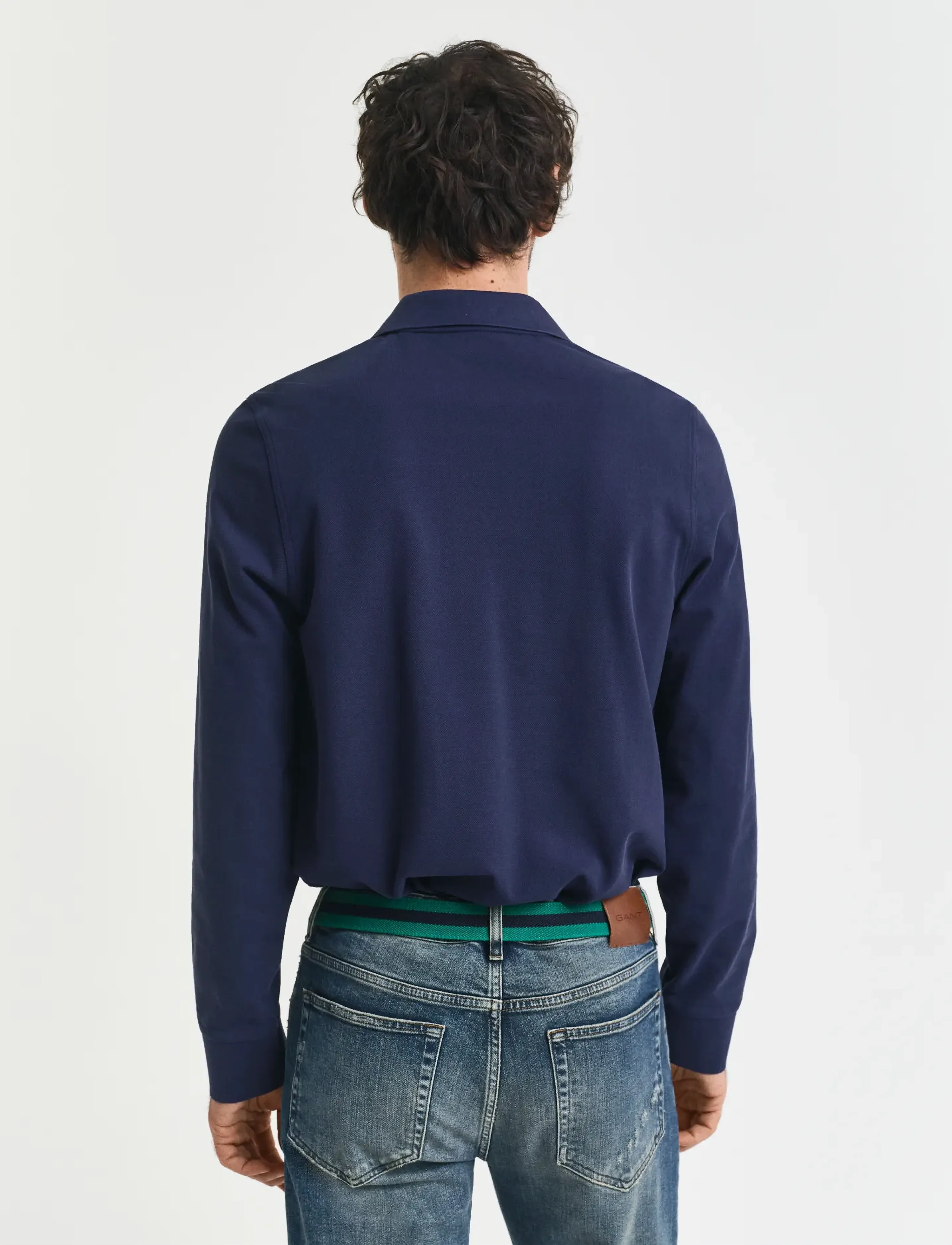 Gant - Long Sleeve Polo Shirt - long-sleeved polos - evening blue - 3