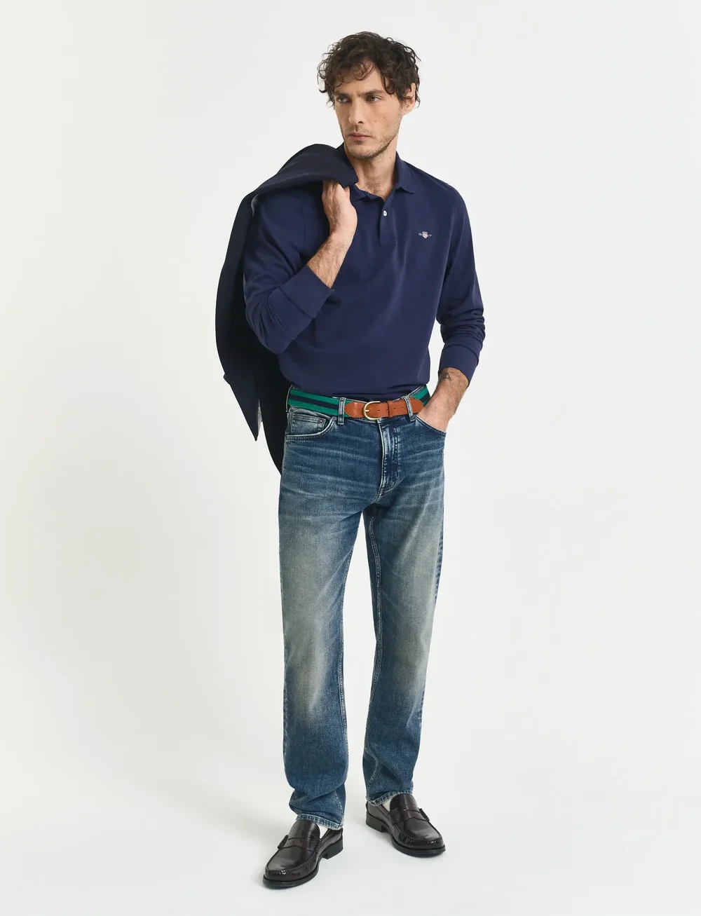 GANT - REG SHIELD LS PIQUE RUGGER - long-sleeved polos - evening blue - 5