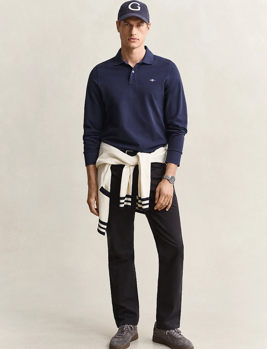 Gant - Long Sleeve Polo Shirt - langärmelig - evening blue - 4