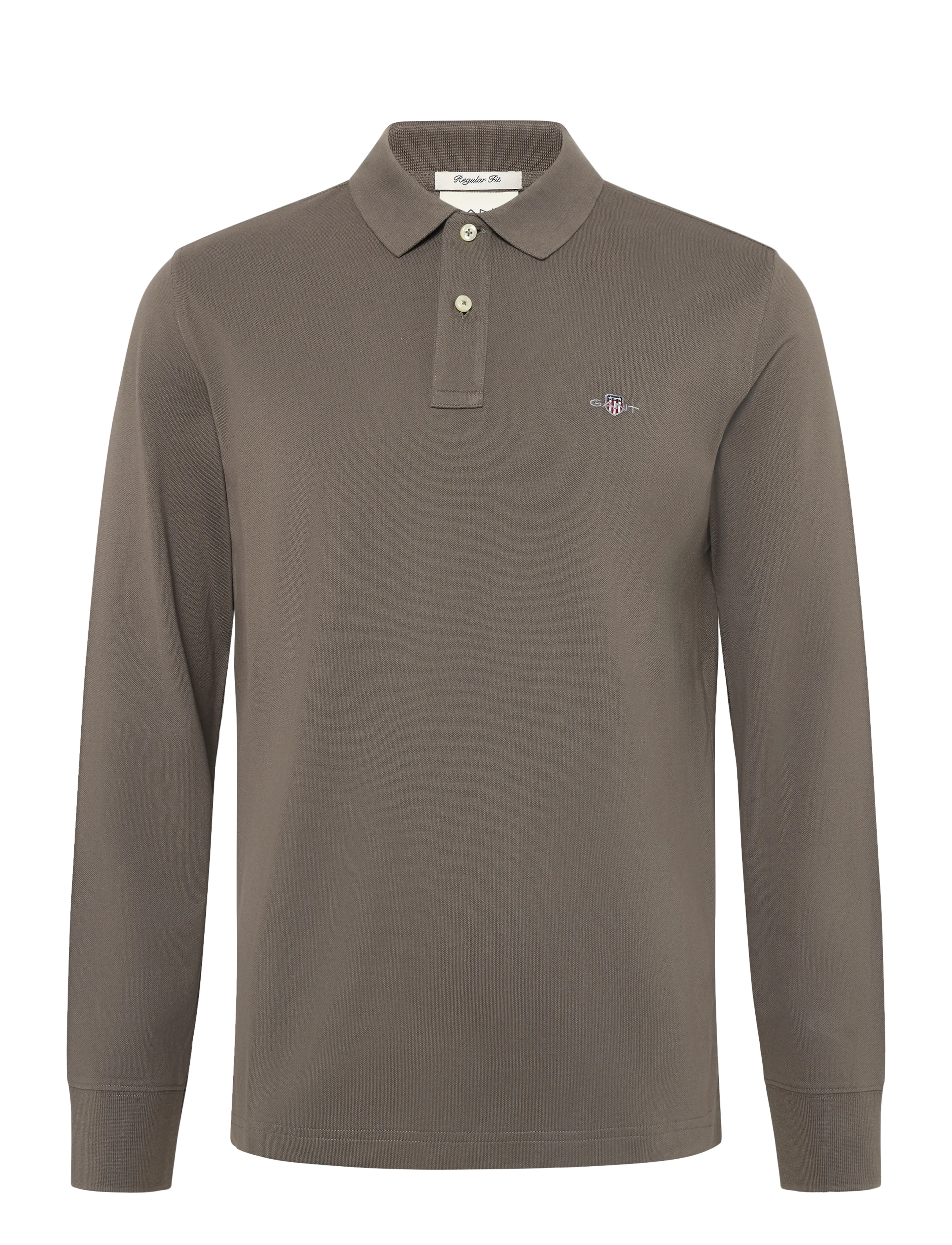 Gant REG SHIELD LS PIQUE POLO - Gant - FADED TAUPE / brown