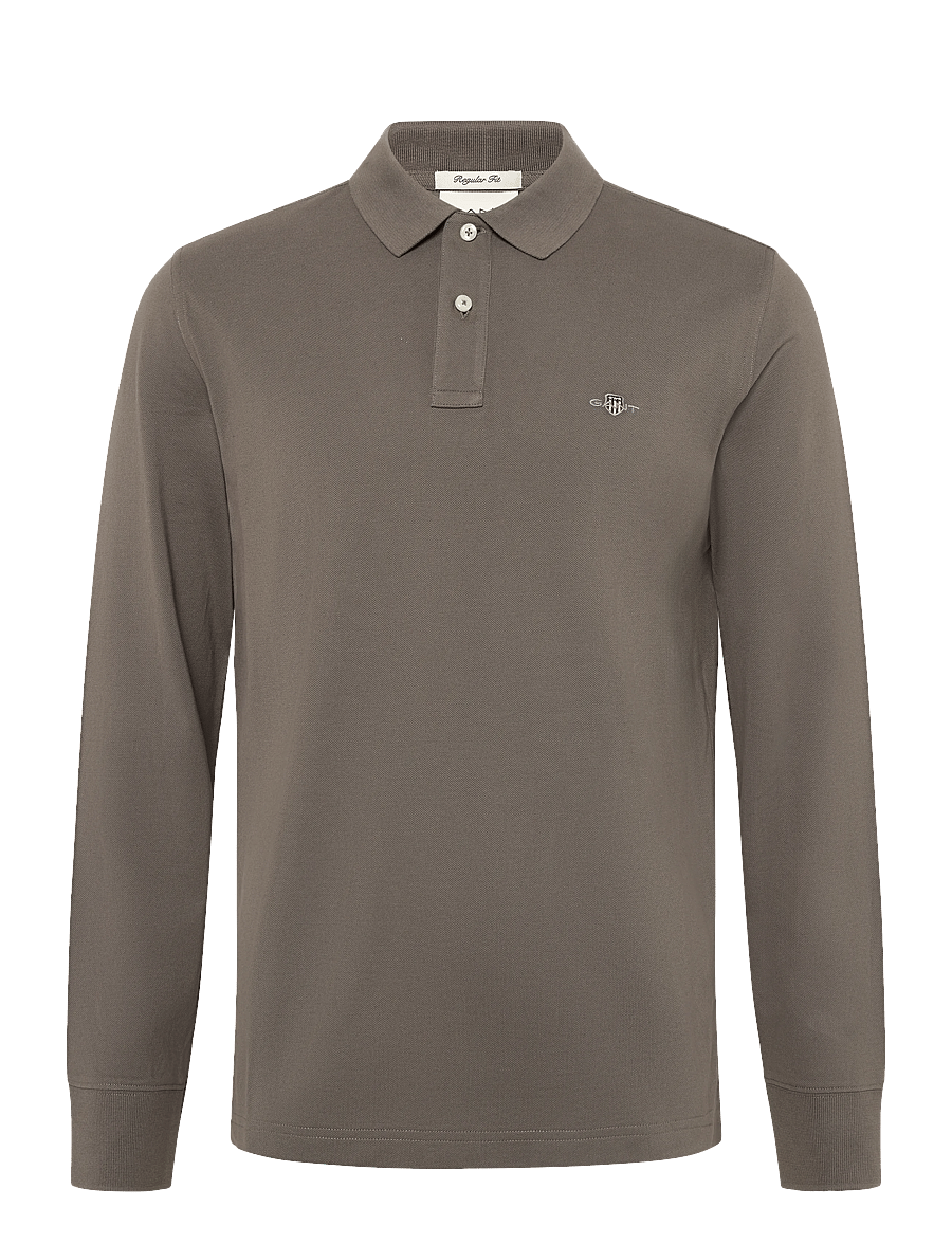 Gant - Long Sleeve Polo Shirt - langärmelig - faded taupe - 1