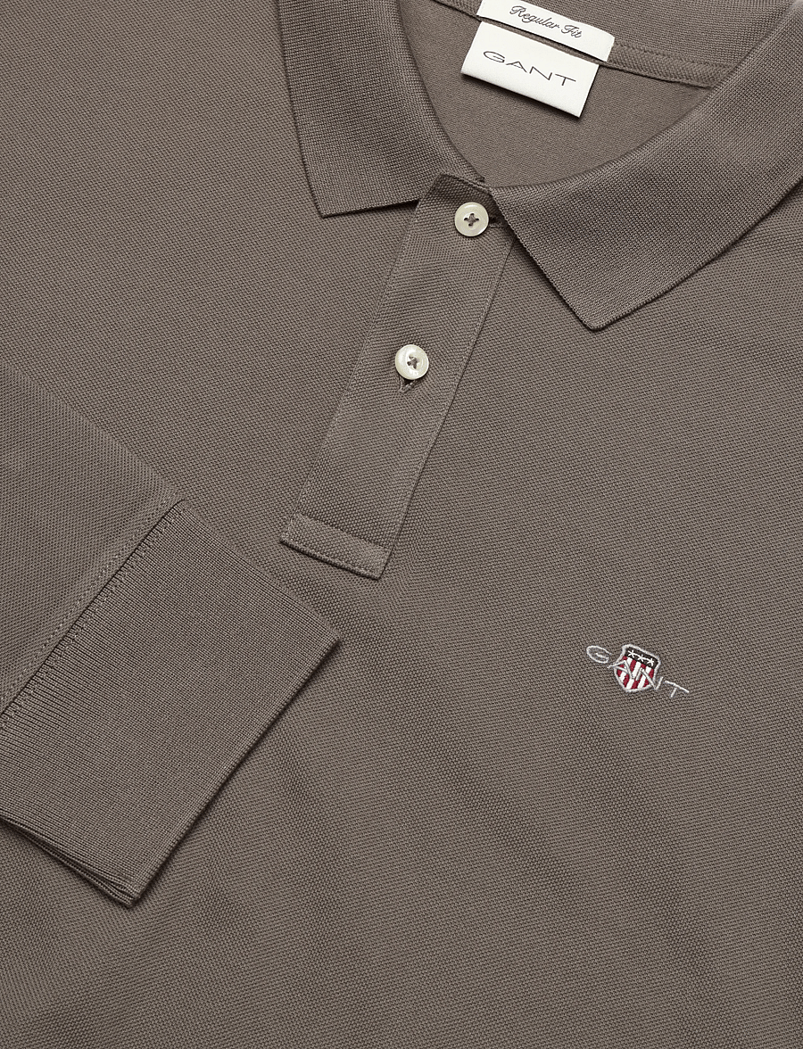 Gant - Long Sleeve Polo Shirt - langärmelig - faded taupe - 5