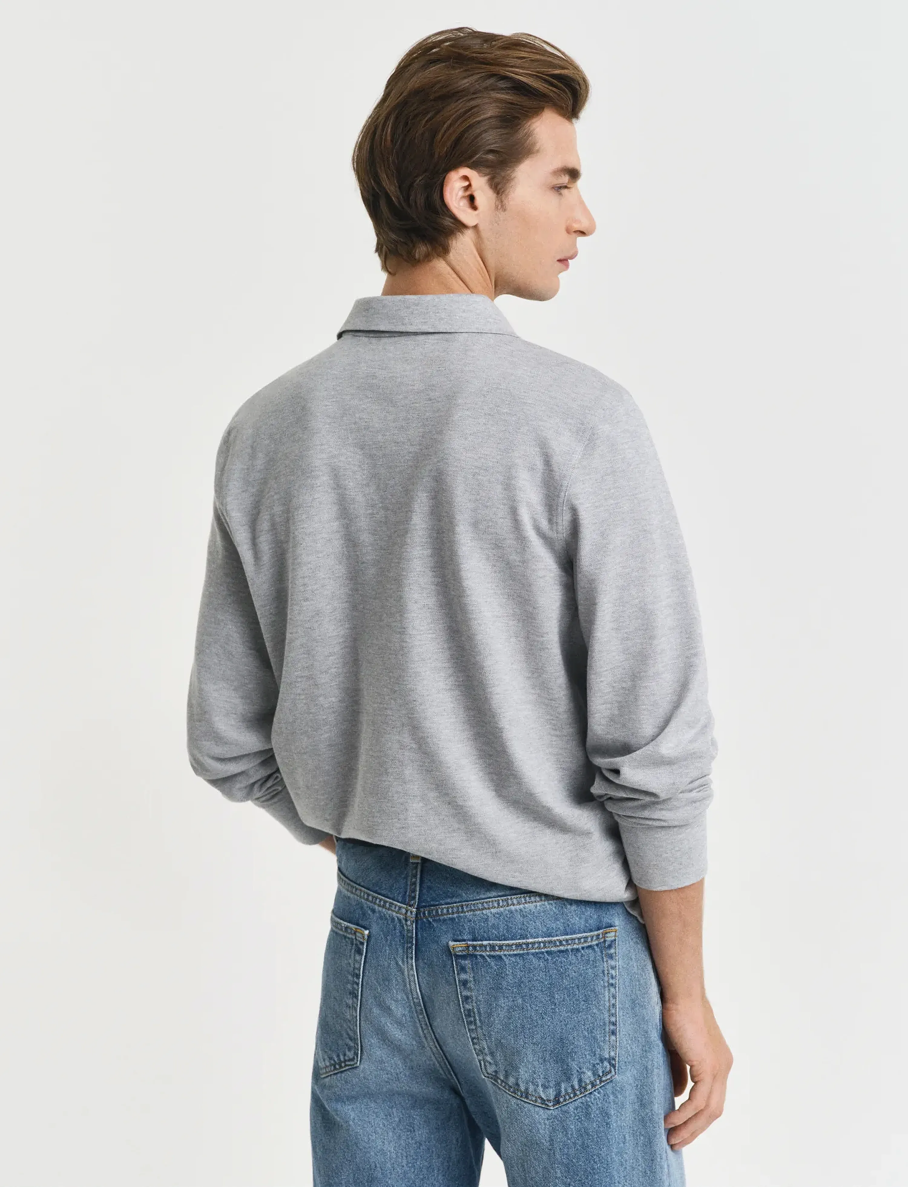 Gant - Long Sleeve Polo Shirt - lange mouwen - grey melange - 3