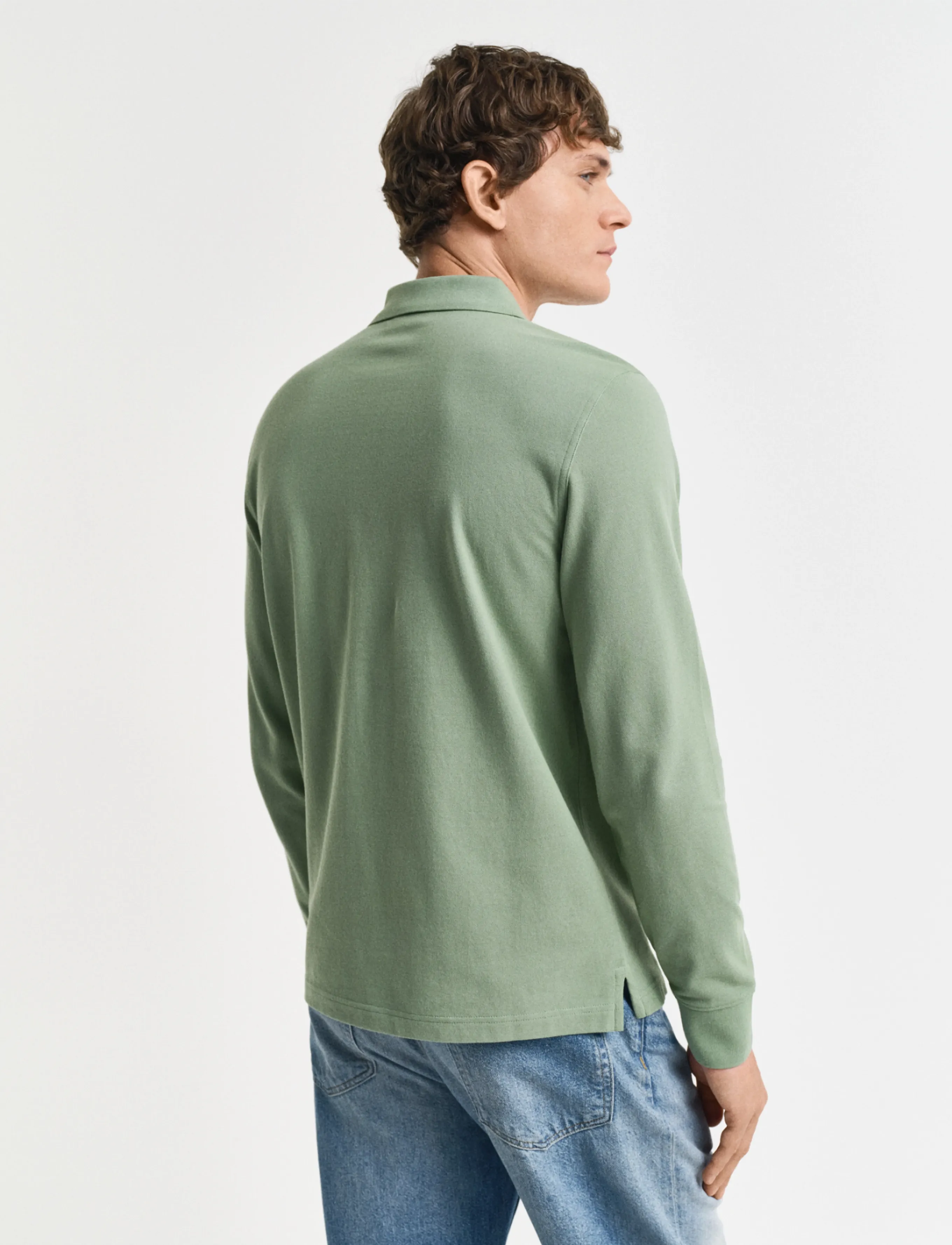 Gant - Long Sleeve Polo Shirt - langermede - kalamata green - 3