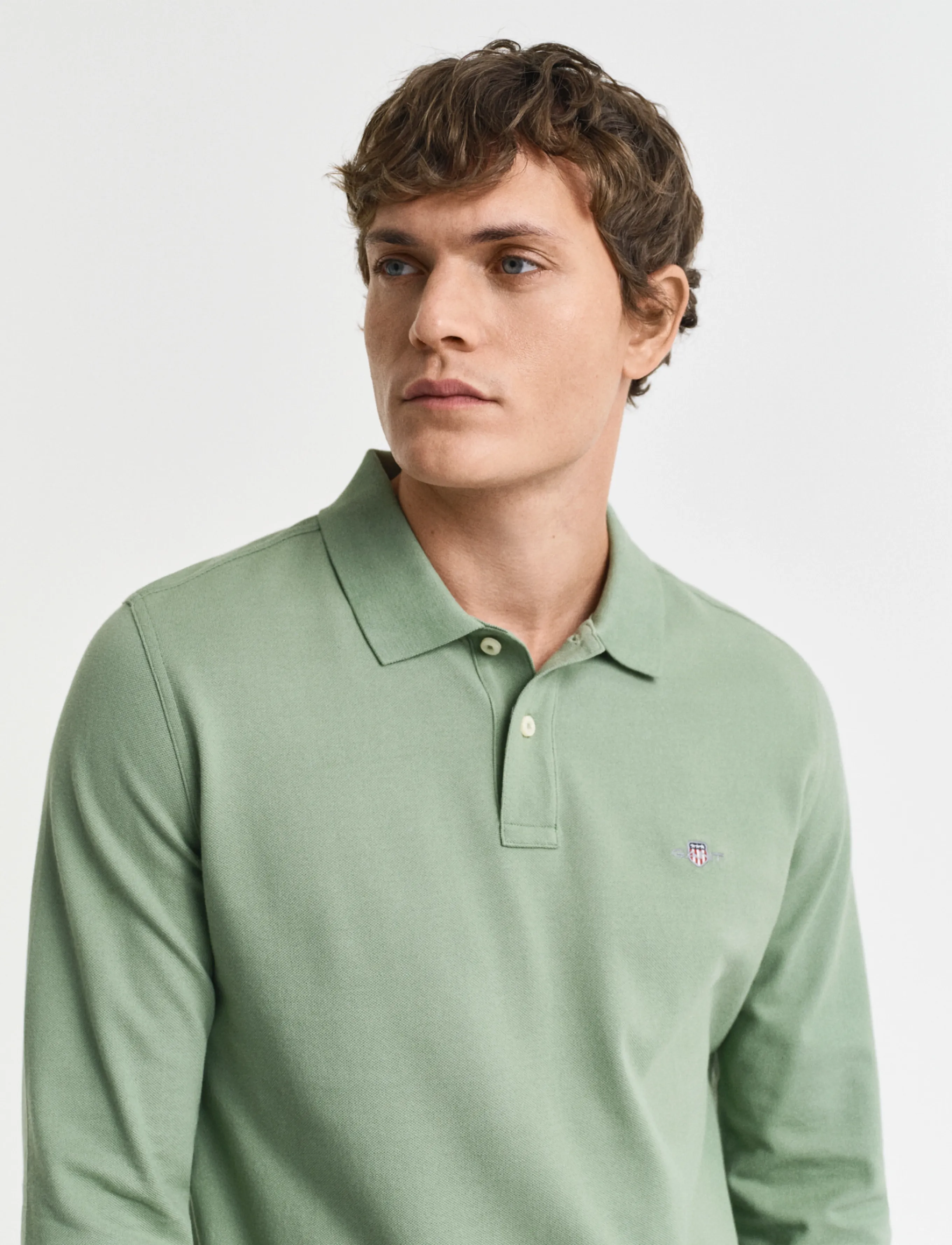 Gant - Long Sleeve Polo Shirt - langermede - kalamata green - 4