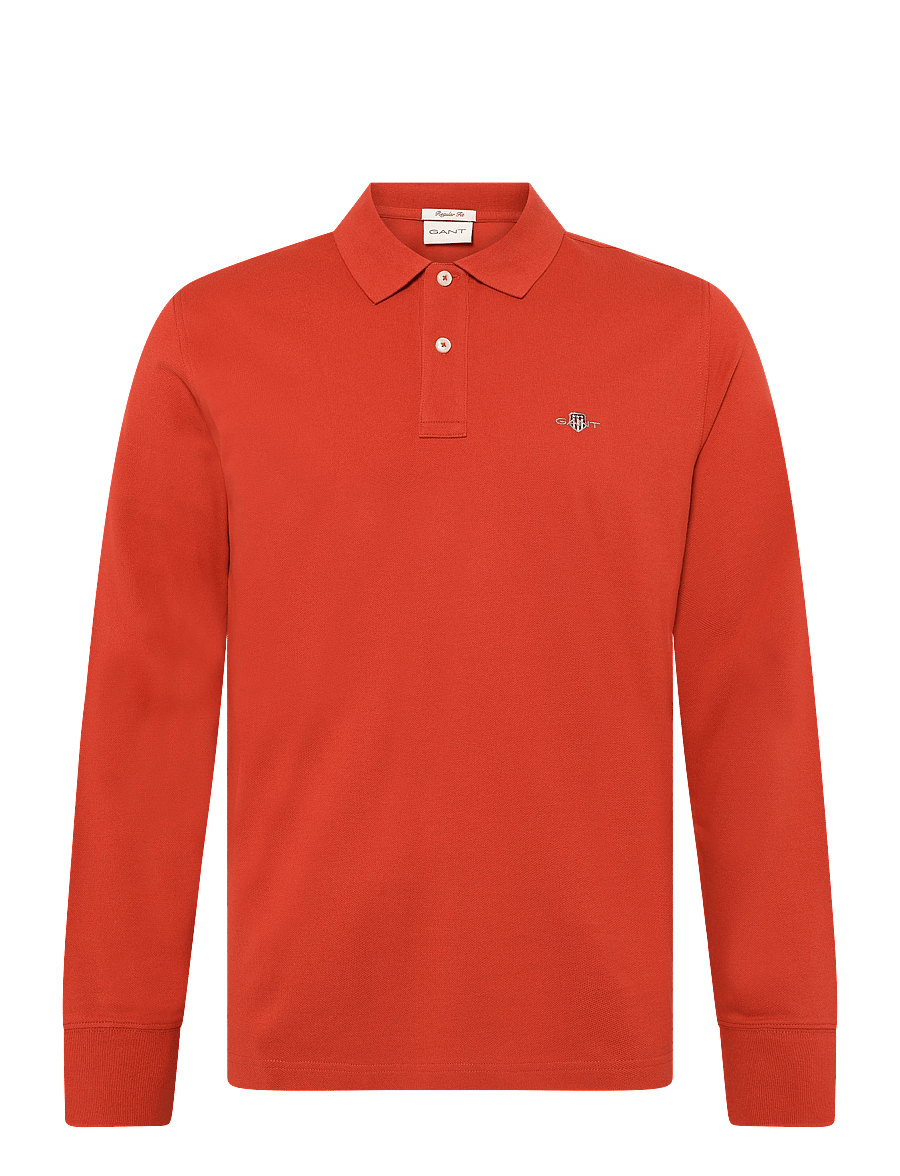Gant - Long Sleeve Polo Shirt - long-sleeved polos - maple fire - 1