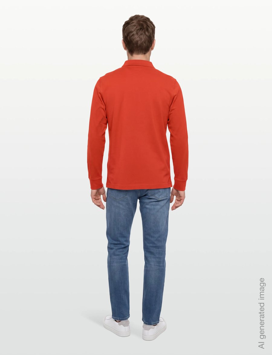 Gant - Long Sleeve Polo Shirt - long-sleeved polos - maple fire - 4