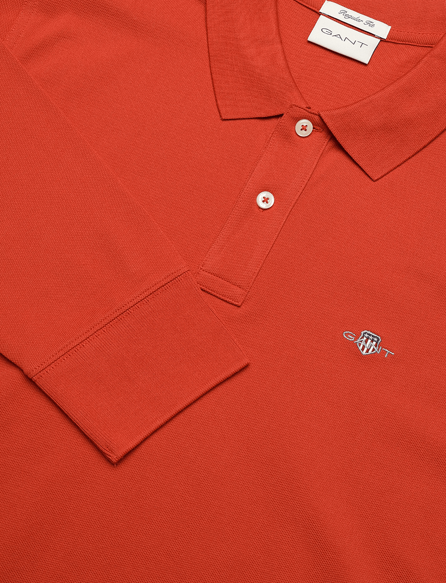 Gant - Long Sleeve Polo Shirt - long-sleeved polos - maple fire - 5