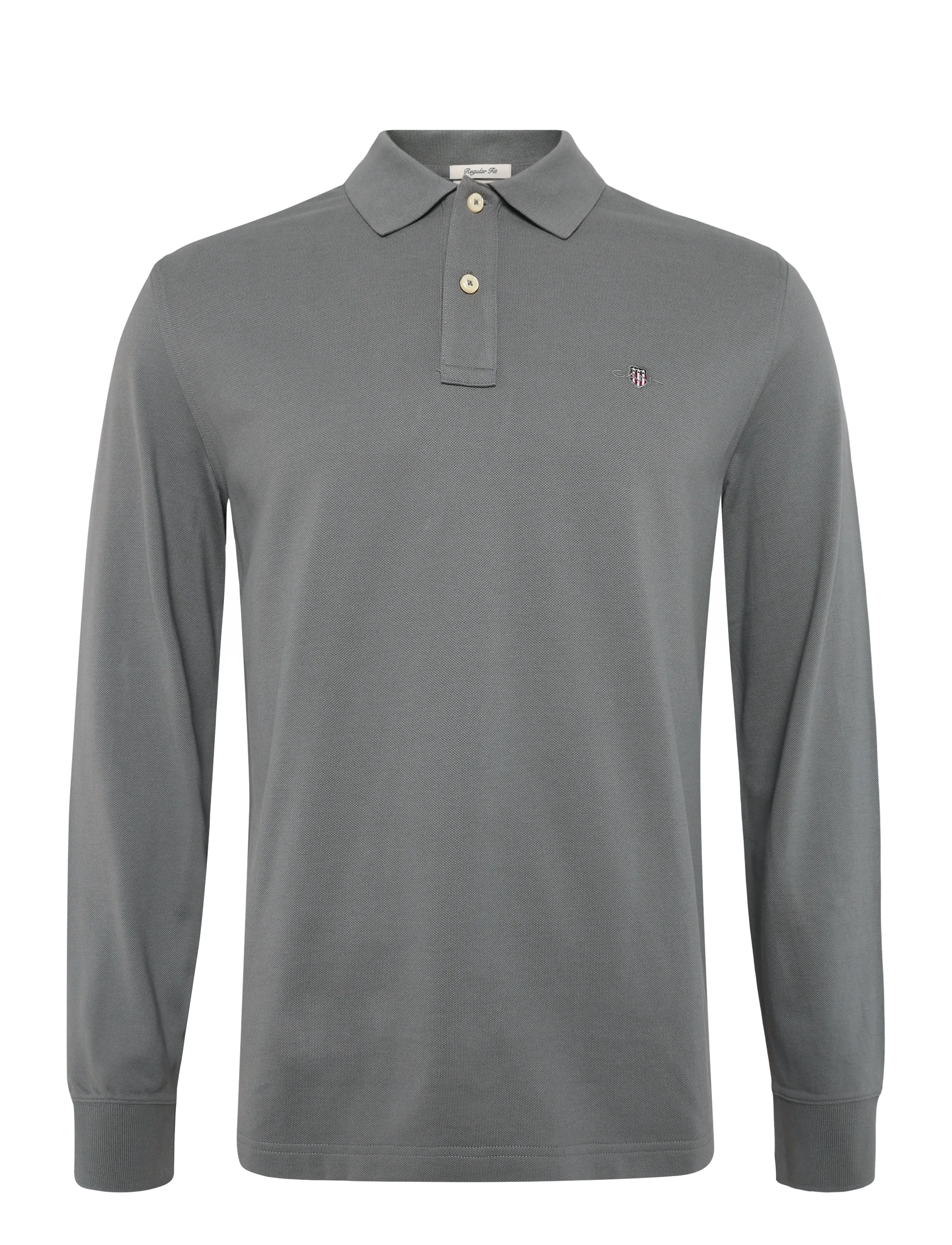 Gant REG SHIELD LS PIQUE POLO - Preppy - MID GREY / grey