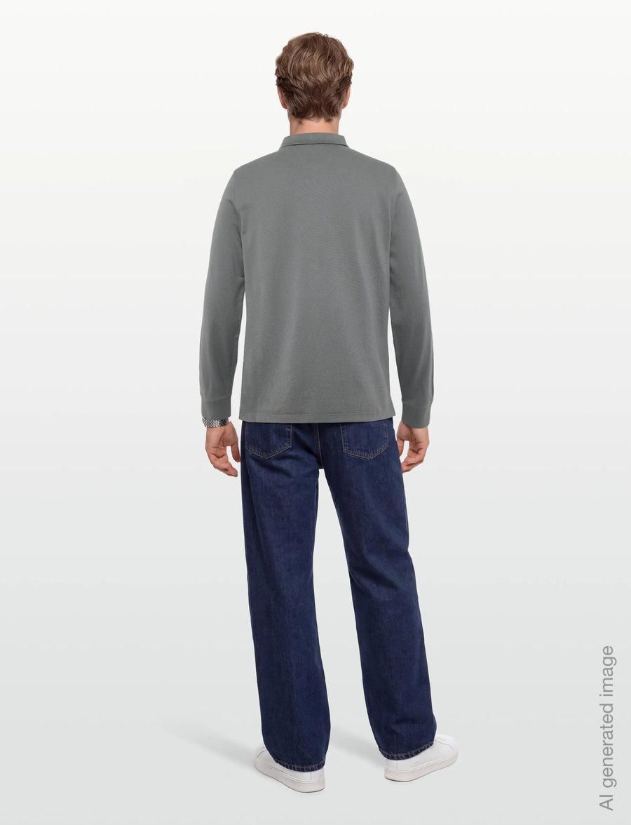 Gant - Long Sleeve Polo Shirt - langärmelig - mid grey - 4