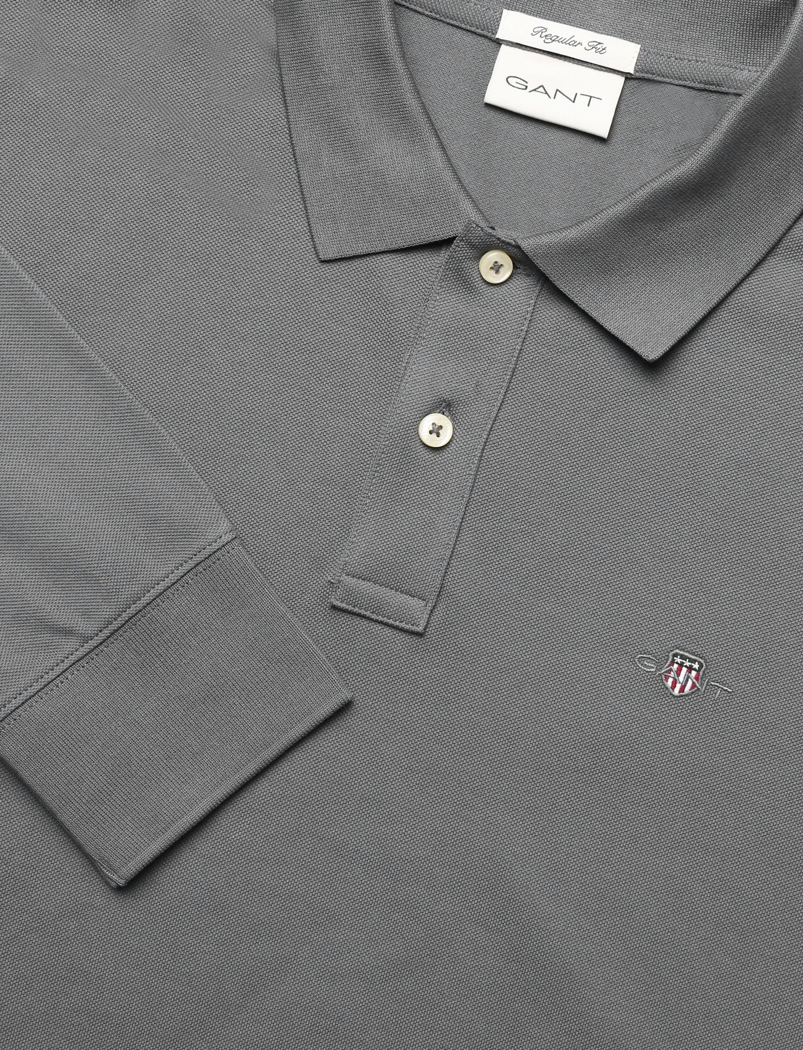 Gant - REG SHIELD LS PIQUE POLO - langärmelig - mid grey - 2