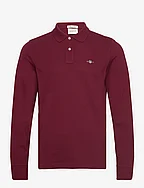 REG SHIELD LS PIQUE POLO - PLUMPED RED