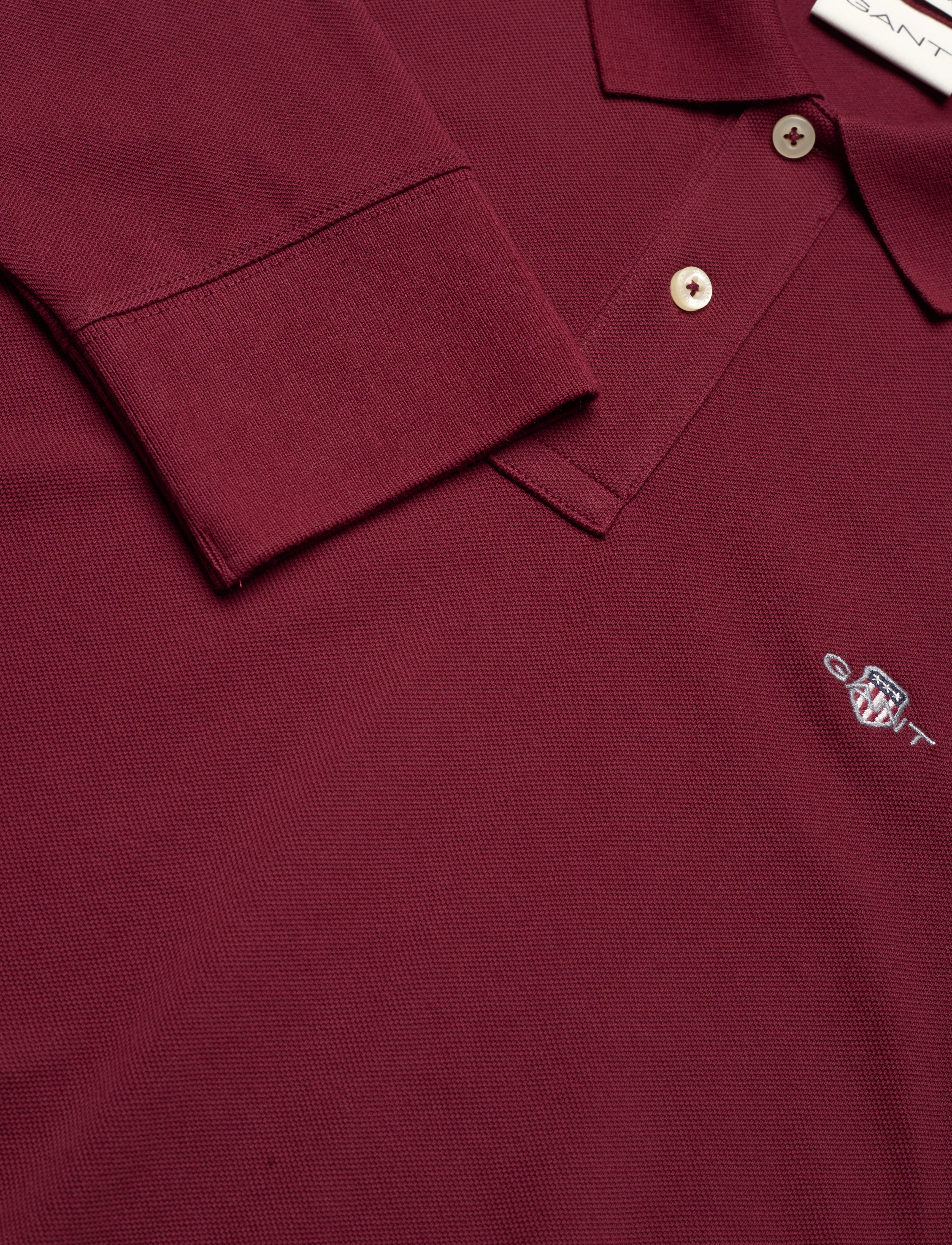 Gant - Long Sleeve Polo Shirt - long-sleeved polos - plumped red - 2