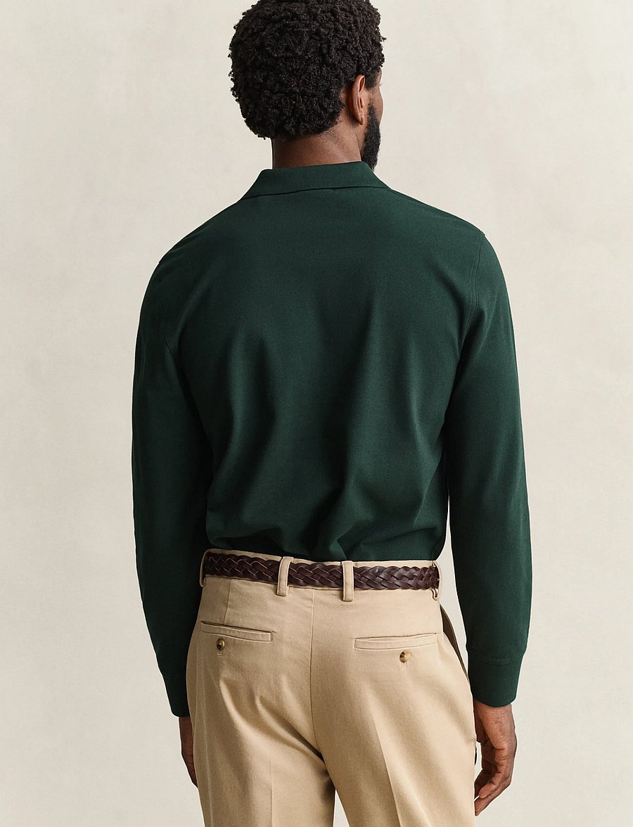 Gant - Long Sleeve Polo Shirt - langärmelig - tartan green - 3