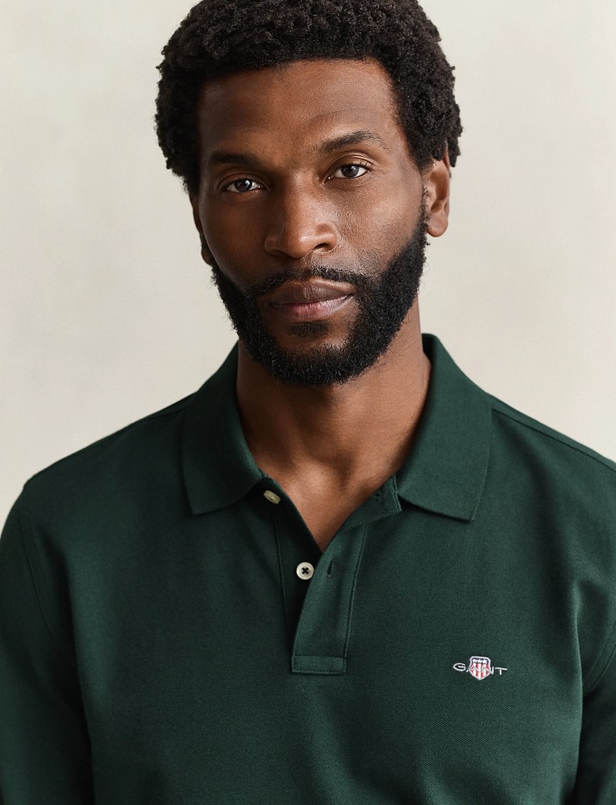 Gant - Long Sleeve Polo Shirt - langärmelig - tartan green - 4