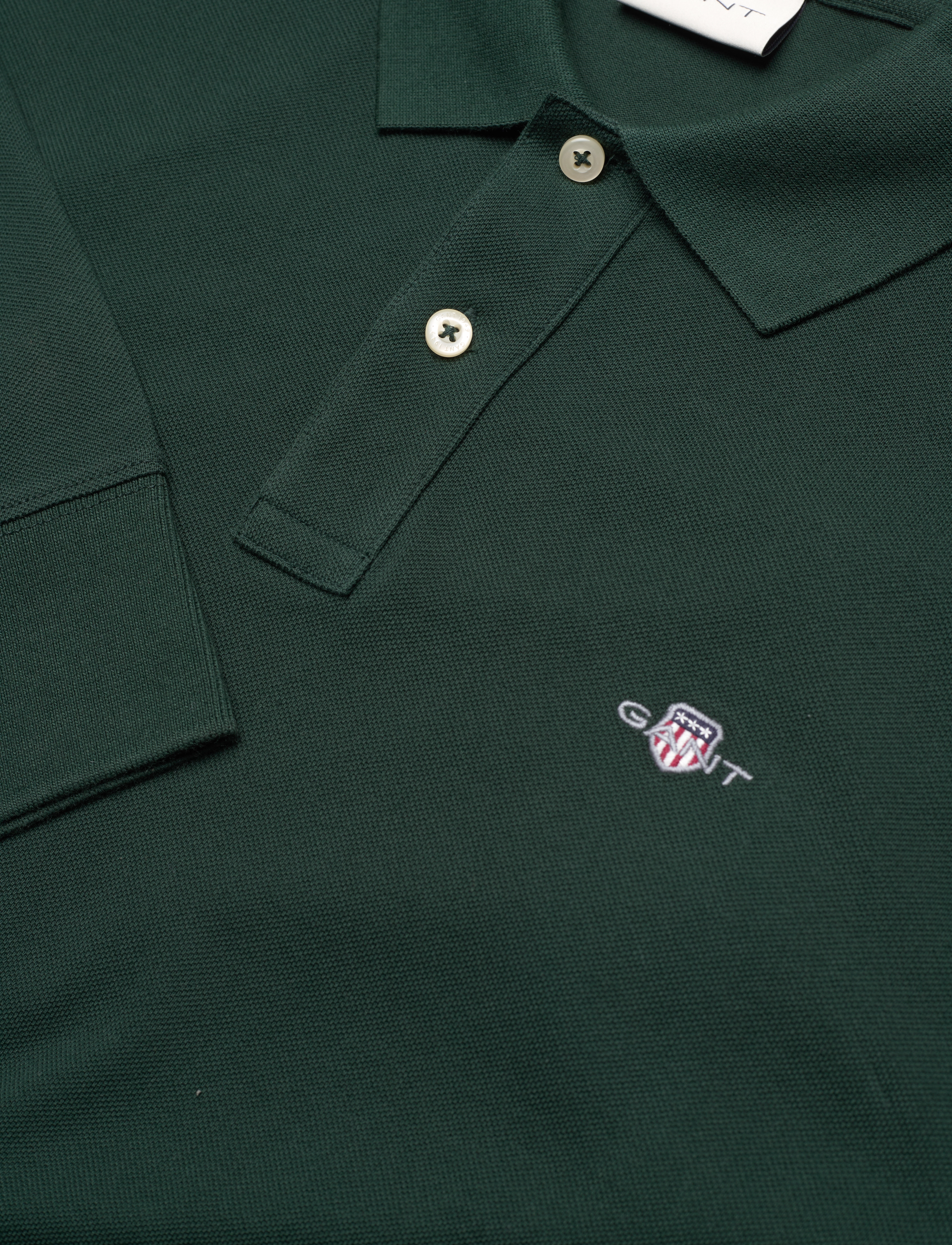 Gant - Long Sleeve Polo Shirt - long-sleeved polos - tartan green - 2