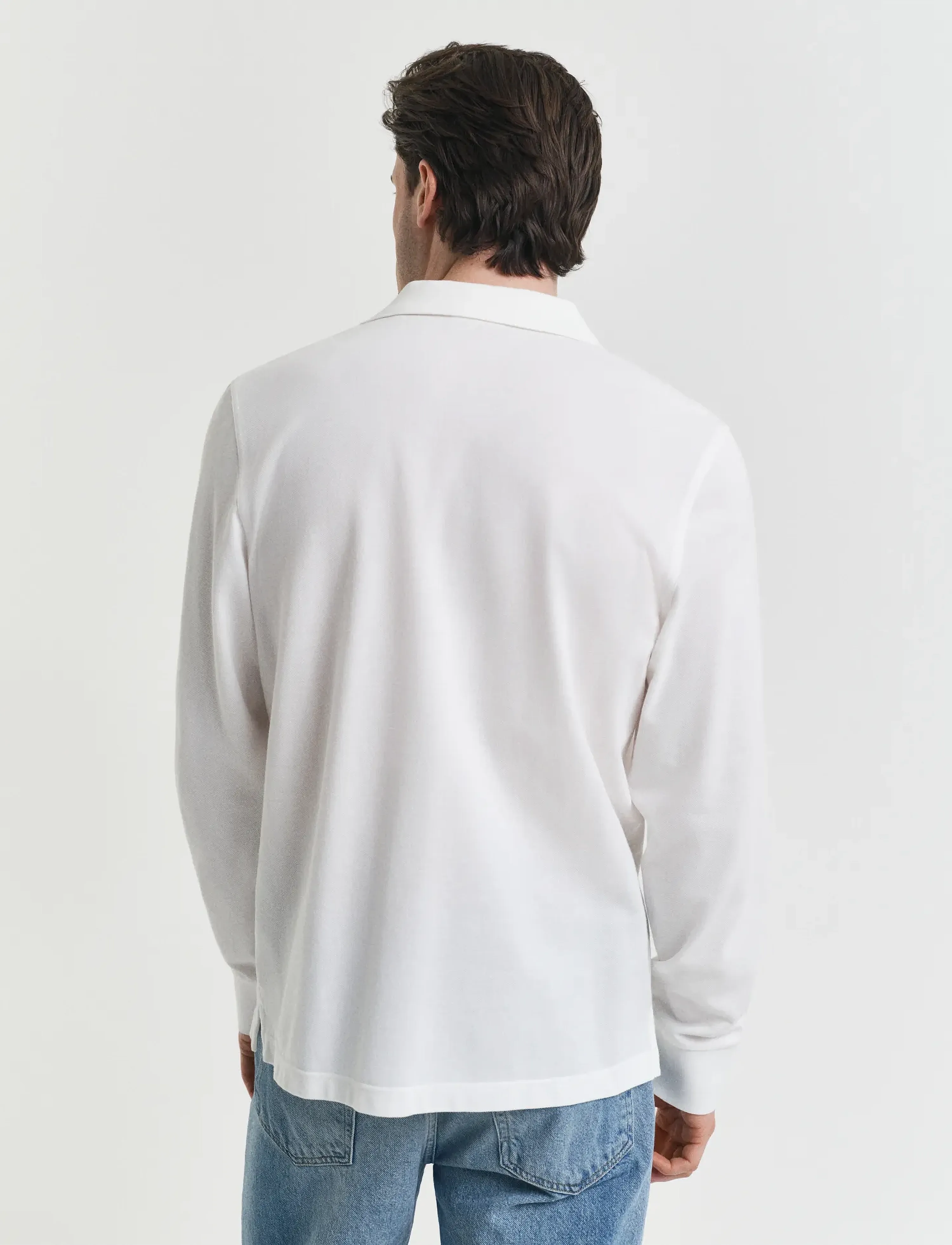 Gant - Long Sleeve Polo Shirt - long-sleeved polos - white - 3
