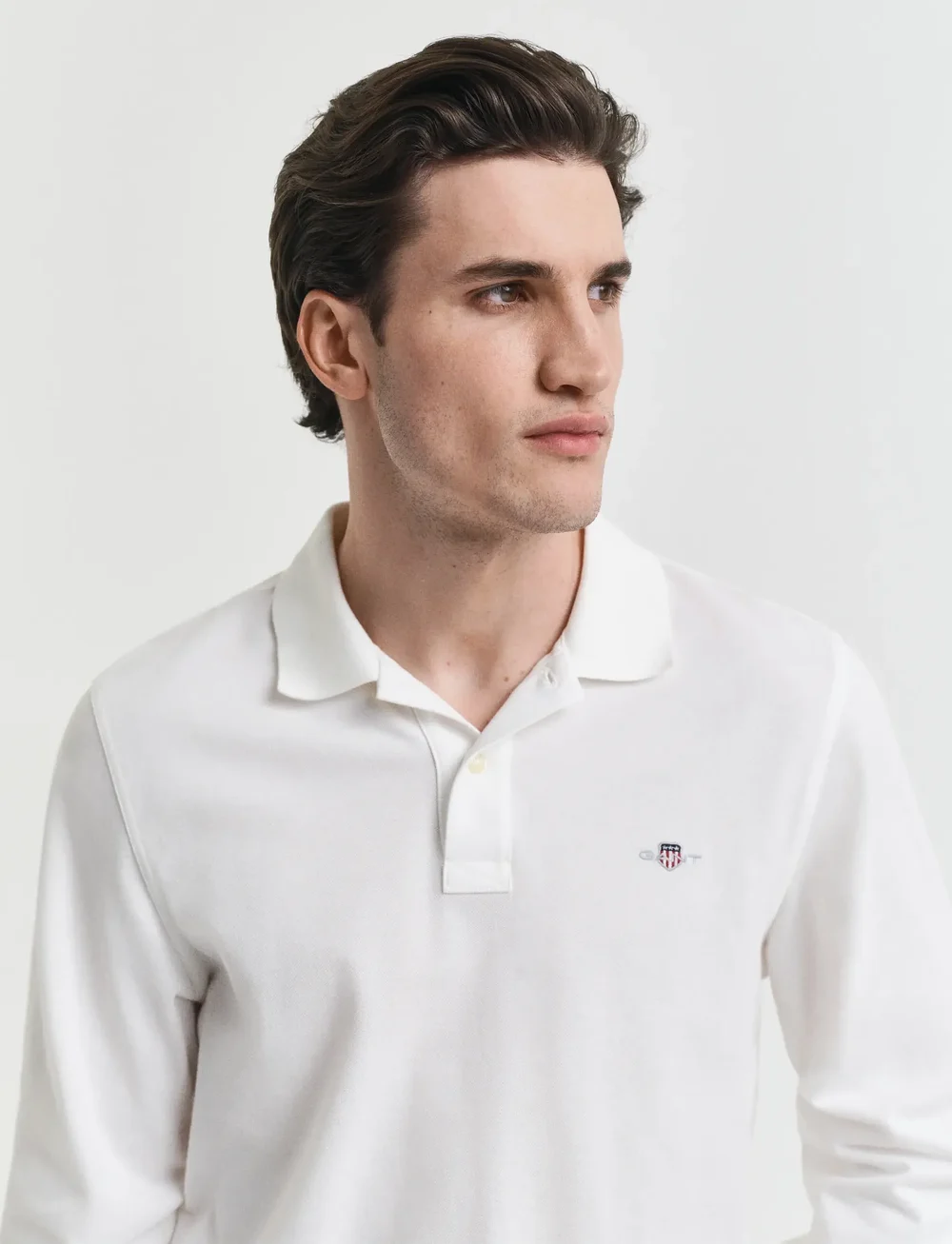 GANT - REG SHIELD LS PIQUE RUGGER - pikkade varrukatega polod - white - 4