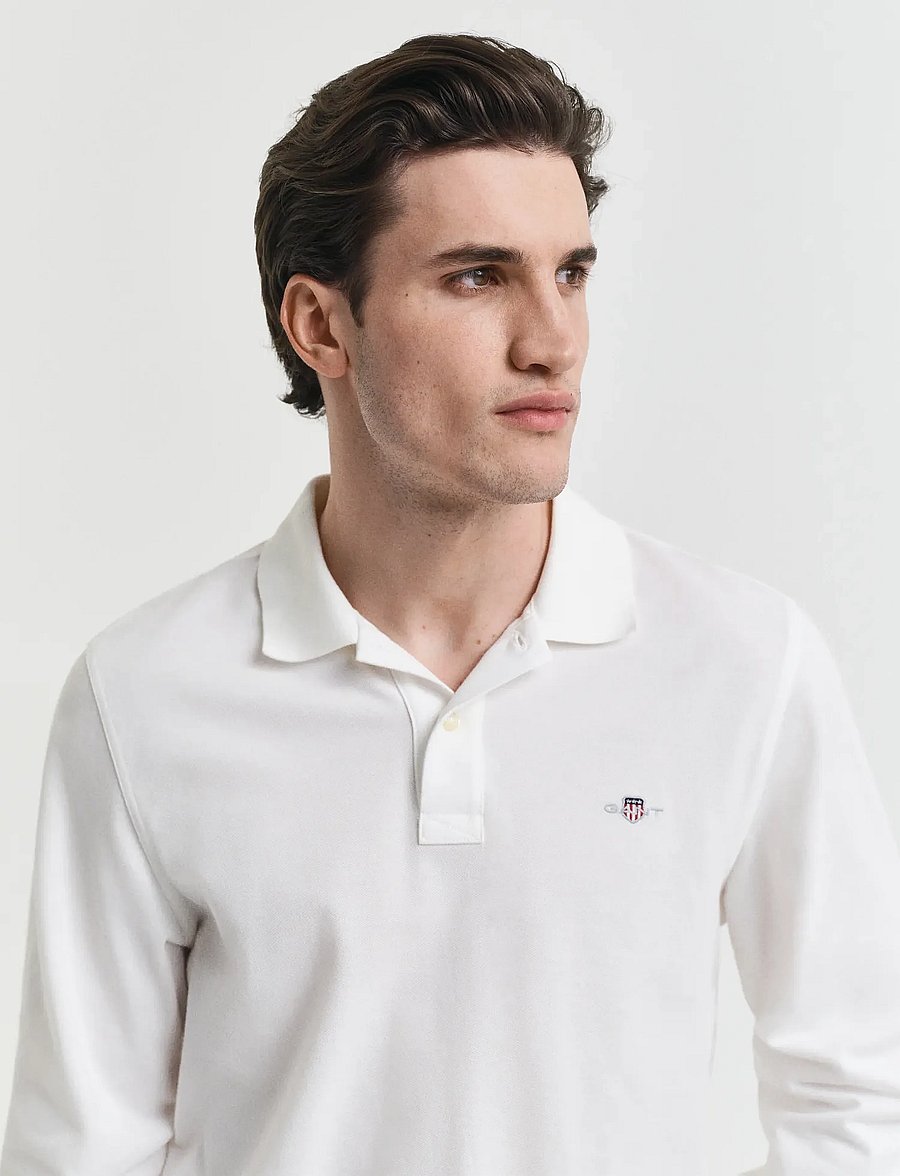 Gant - Long Sleeve Polo Shirt - polo marškinėliai ilgomis rankovėmis - white - 4