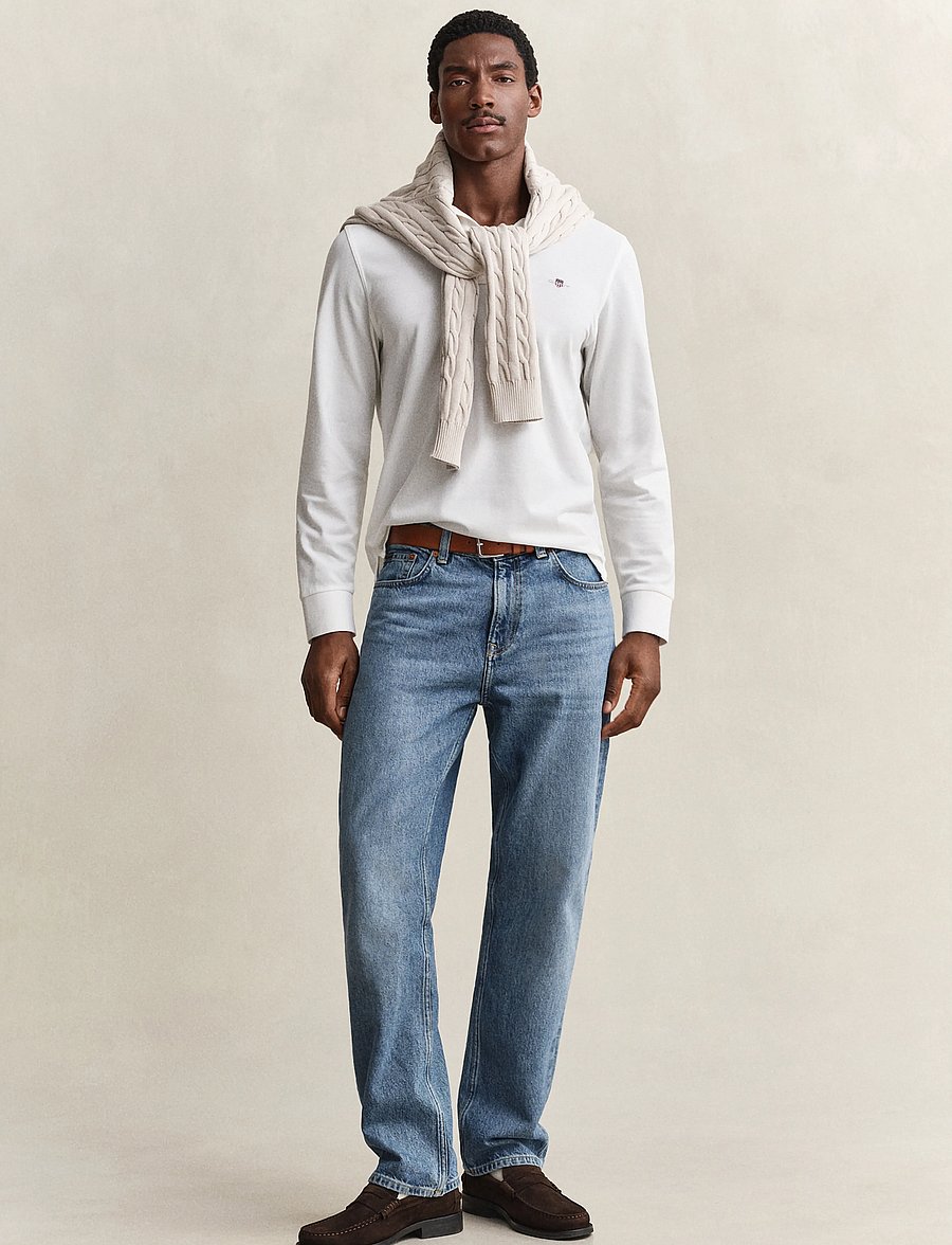 Gant - Long Sleeve Polo Shirt - langärmelig - white - 5