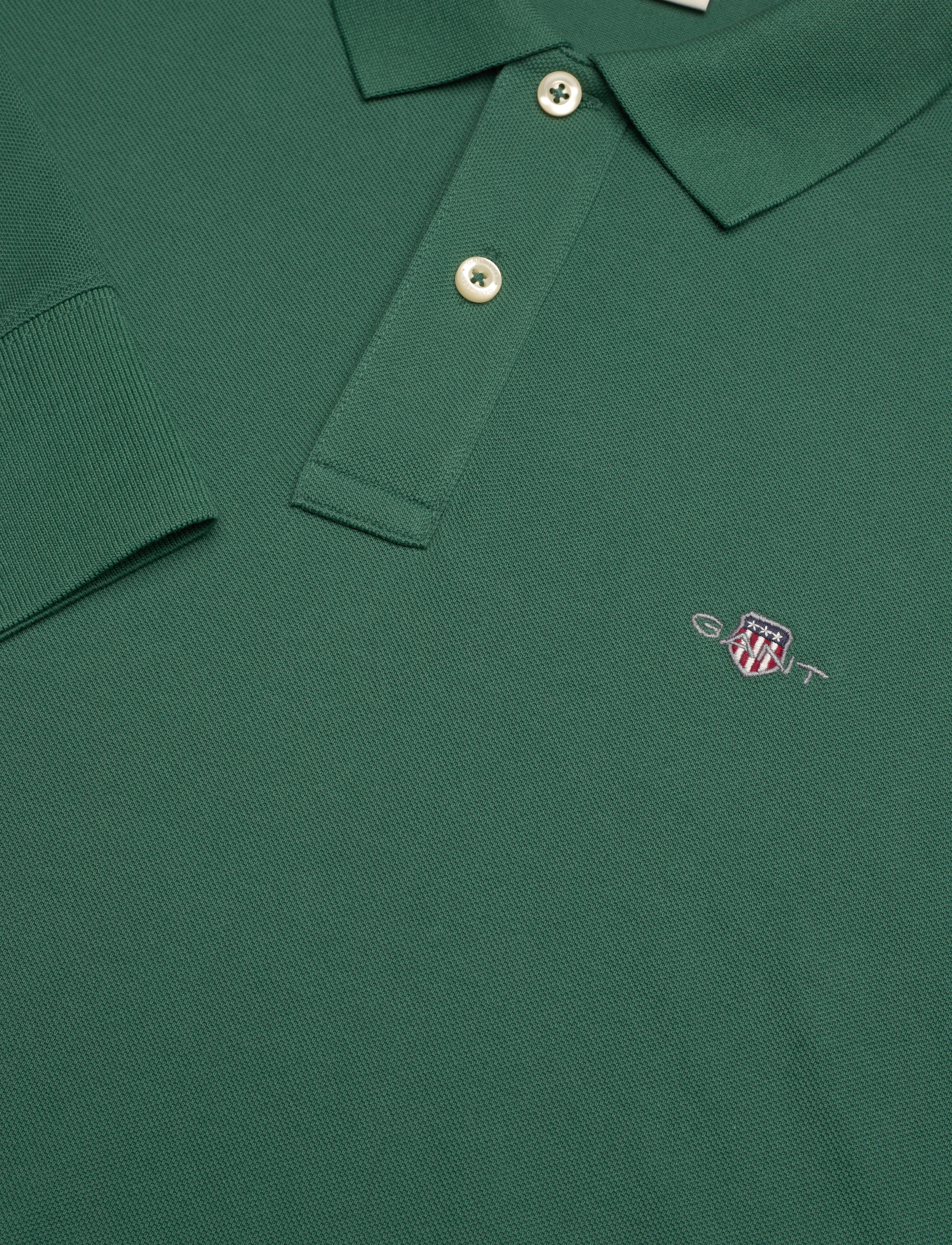 Gant - Long Sleeve Polo Shirt - pikkade varrukatega polod - woody green - 2