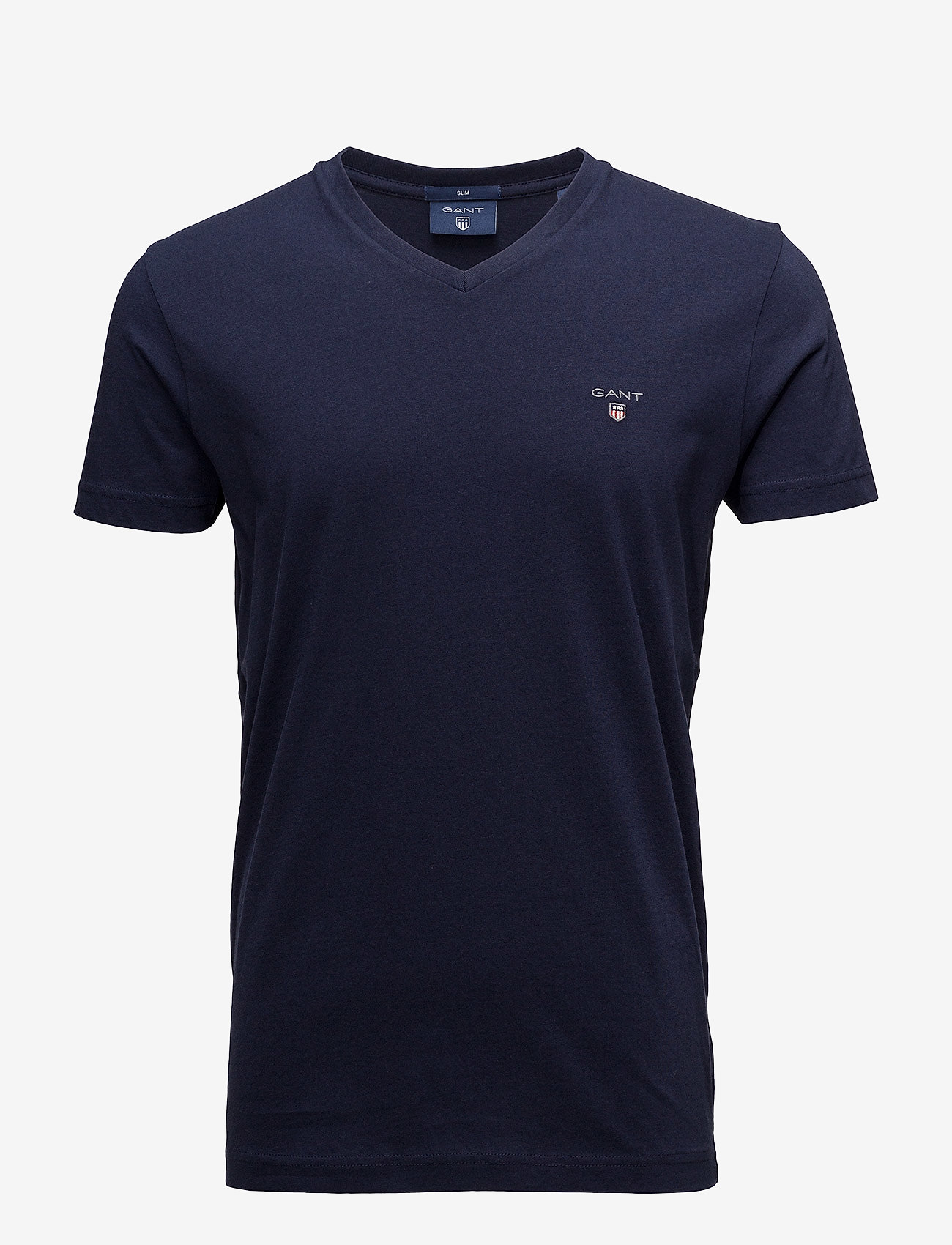 Gant - ORIGINAL SLIM V-NECK T-SHIRT - evening blue - 0
