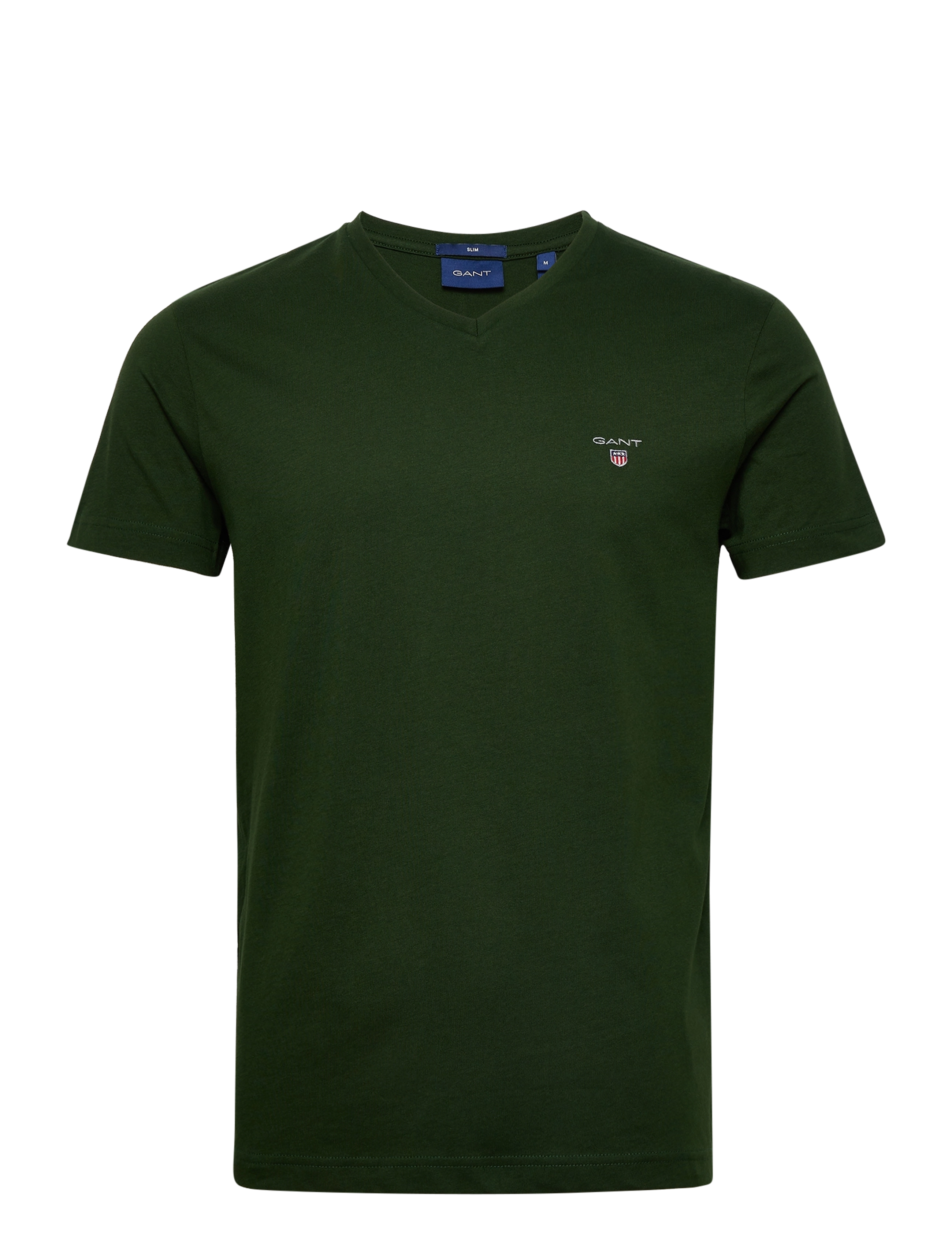 Gant - ORIGINAL SLIM V-NECK T-SHIRT - storm green - 0