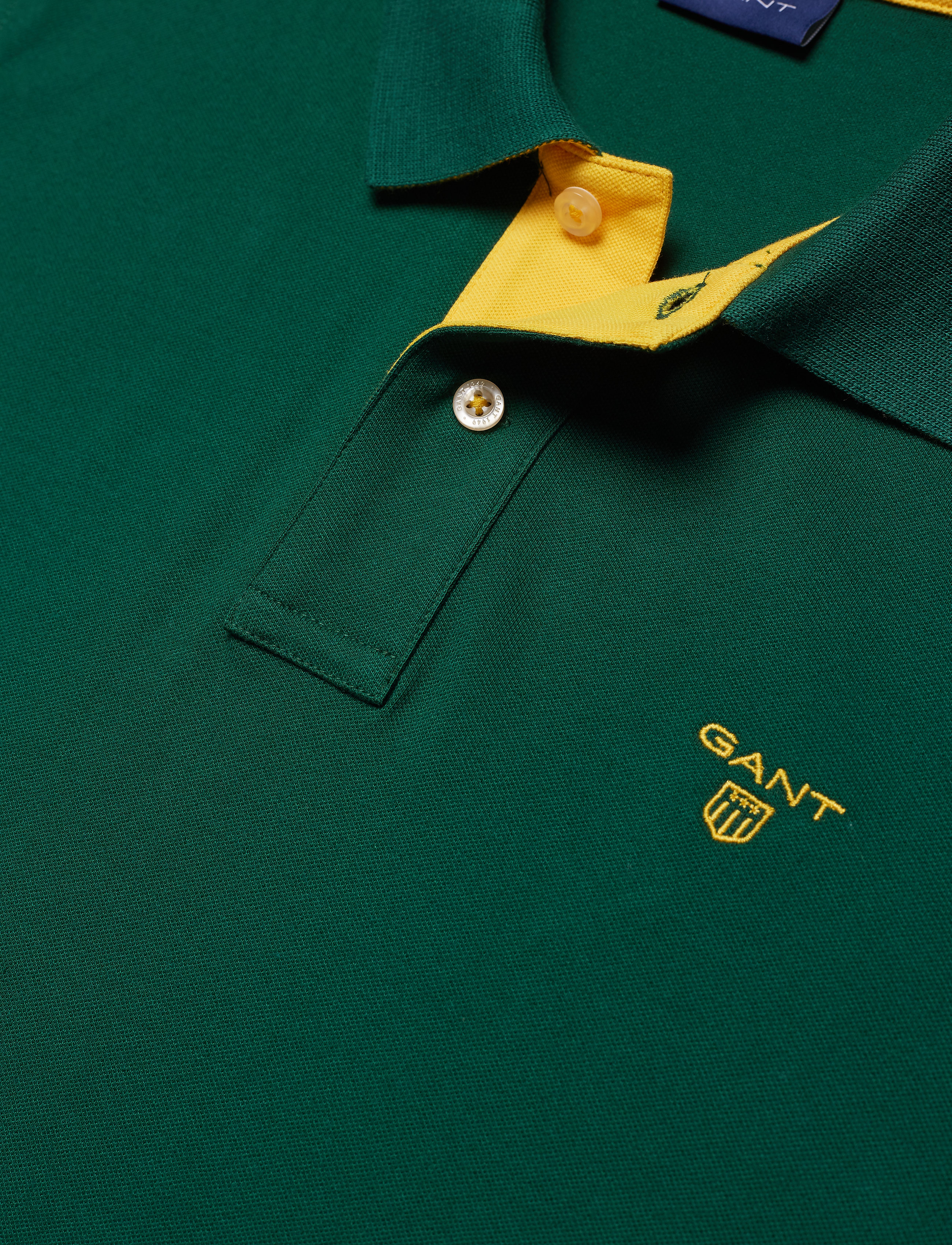 GANT - CONTRAST COLLAR PIQUE SS RUGGER - pine green - 2