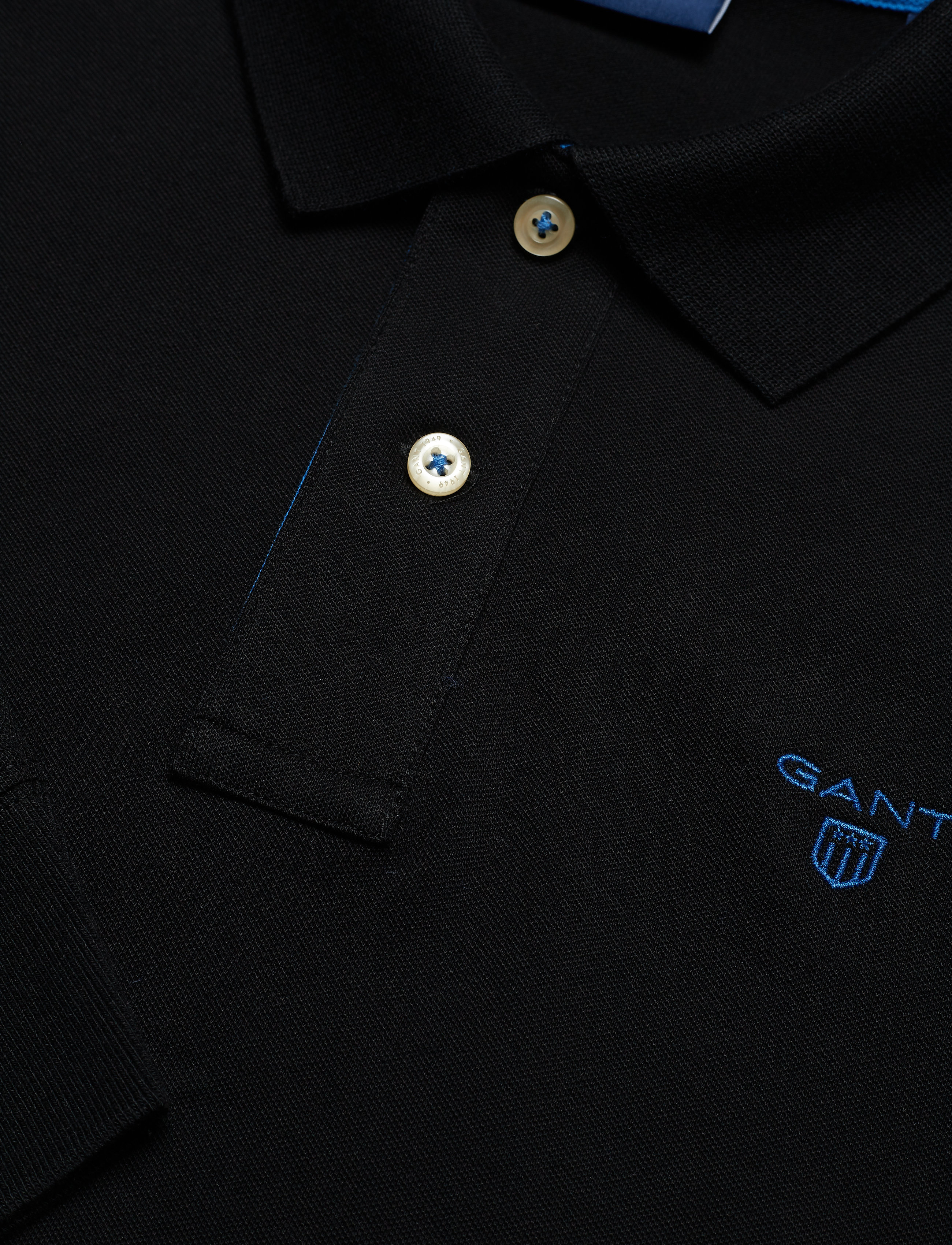 GANT - CONTRAST COLLAR PIQUE LS RUGGER - black - 2