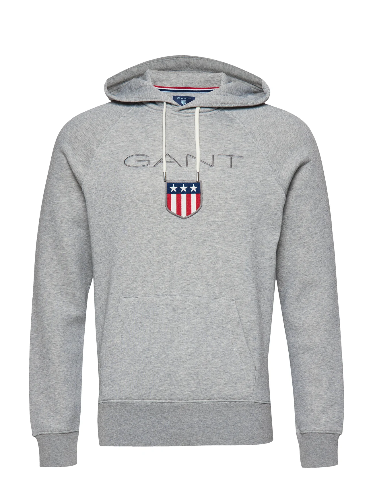 GANT - SHIELD HOODIE - sportiska stila džemperi - grey melange - 0