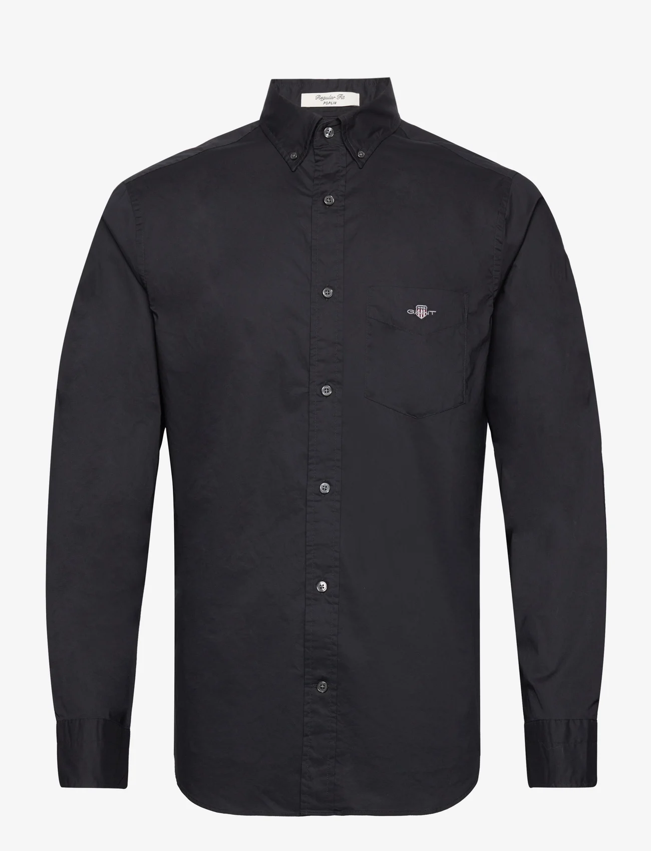 GANT - REG POPLIN SHIRT - casual skjorter - black - 1