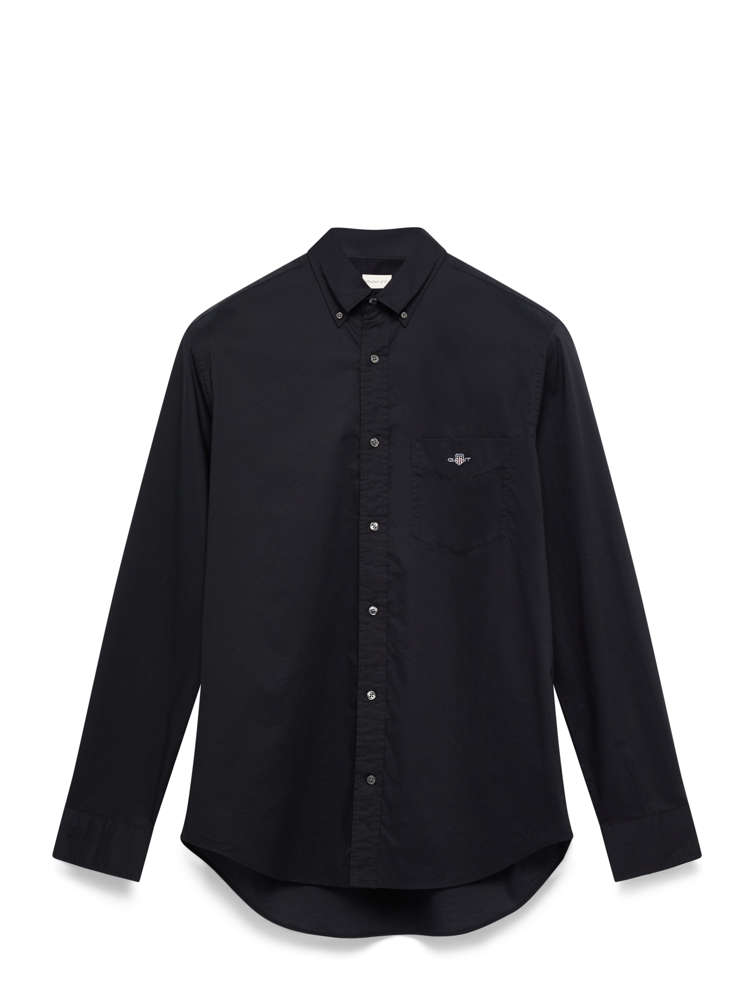 Gant Reg Classic Poplin Shirt, Mænd, Klassisk Poplin Button-Down Skjorte, Sort, Str: M