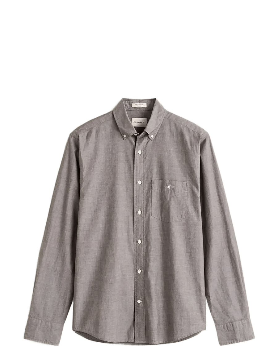 Gant - REG CLASSIC POPLIN SHIRT - vabaajasärgid - black brown - 0
