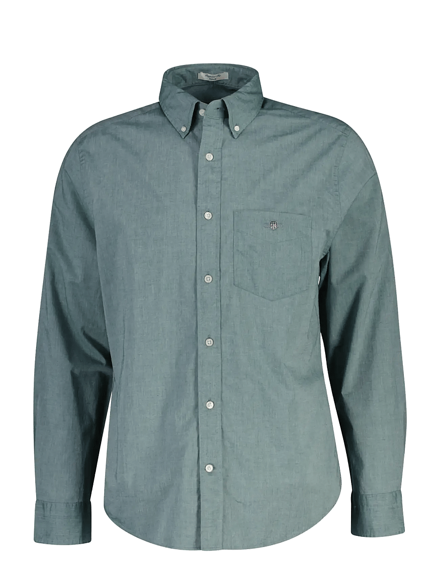 Gant - REG CLASSIC POPLIN SHIRT - casual skjortor - dark emerald - 1